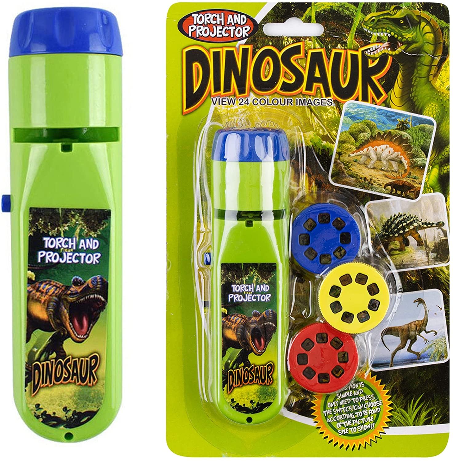 Georgie Porgy Kinder Projektor Taschenlampe Dinosaurier Spielzeug zum Wand Decke Zelt Lehrreich Wissenschaft Einstellen Dino Geschenk für Junge Mädchen ab 3 Jahre (Dinosaurier)