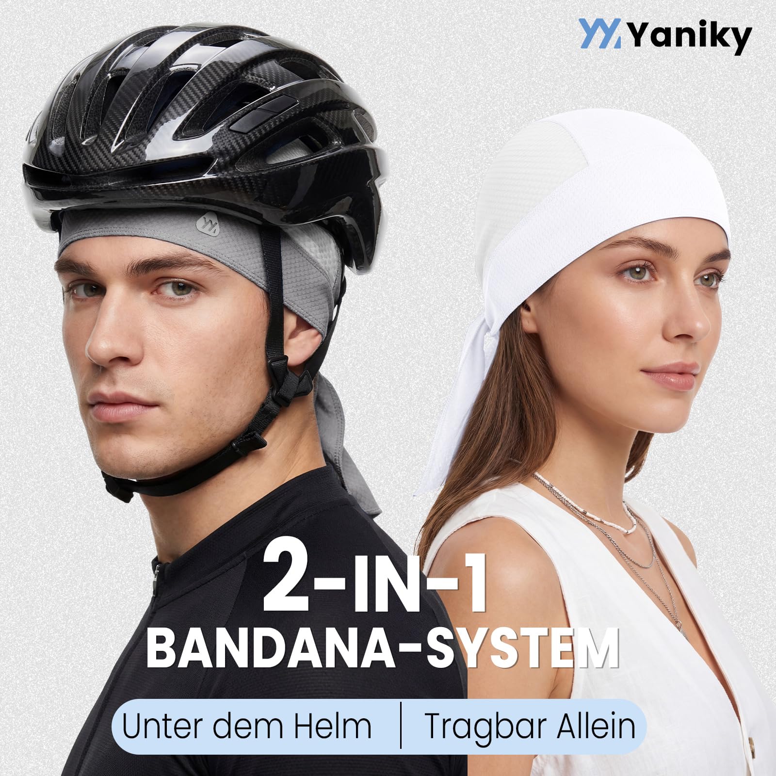 YANIKY Sport Bandana mit verlängertem​ Nackenschutz,Kopftuch Herren Damen Atmungsaktives Mehrfachpack als Unterziehhaube,Durag für Outdoor Laufen Arbeit