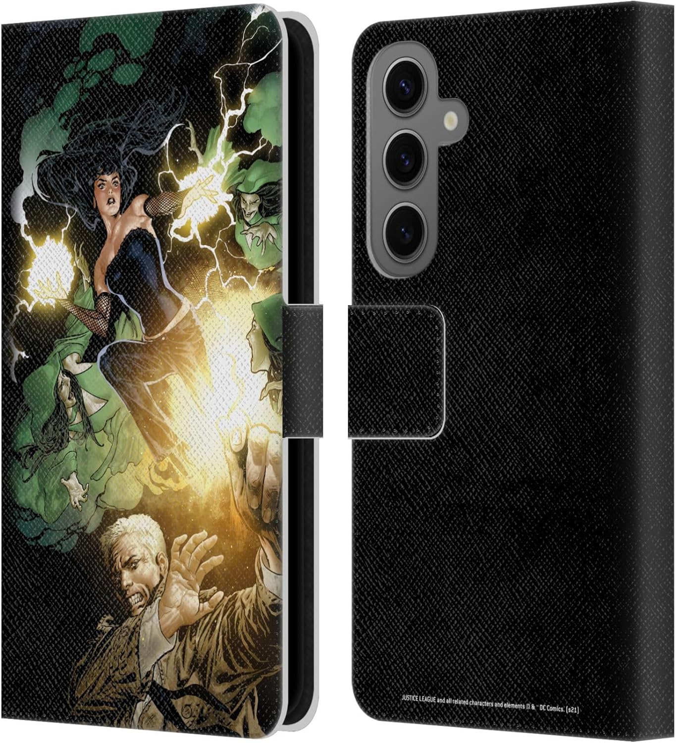 Head Case Designs Officially Licensed Justice League DC Comics Constantine and Zatanna Dark Comic Art Leather Wallet Case Compatible with Samsung Galaxy S25