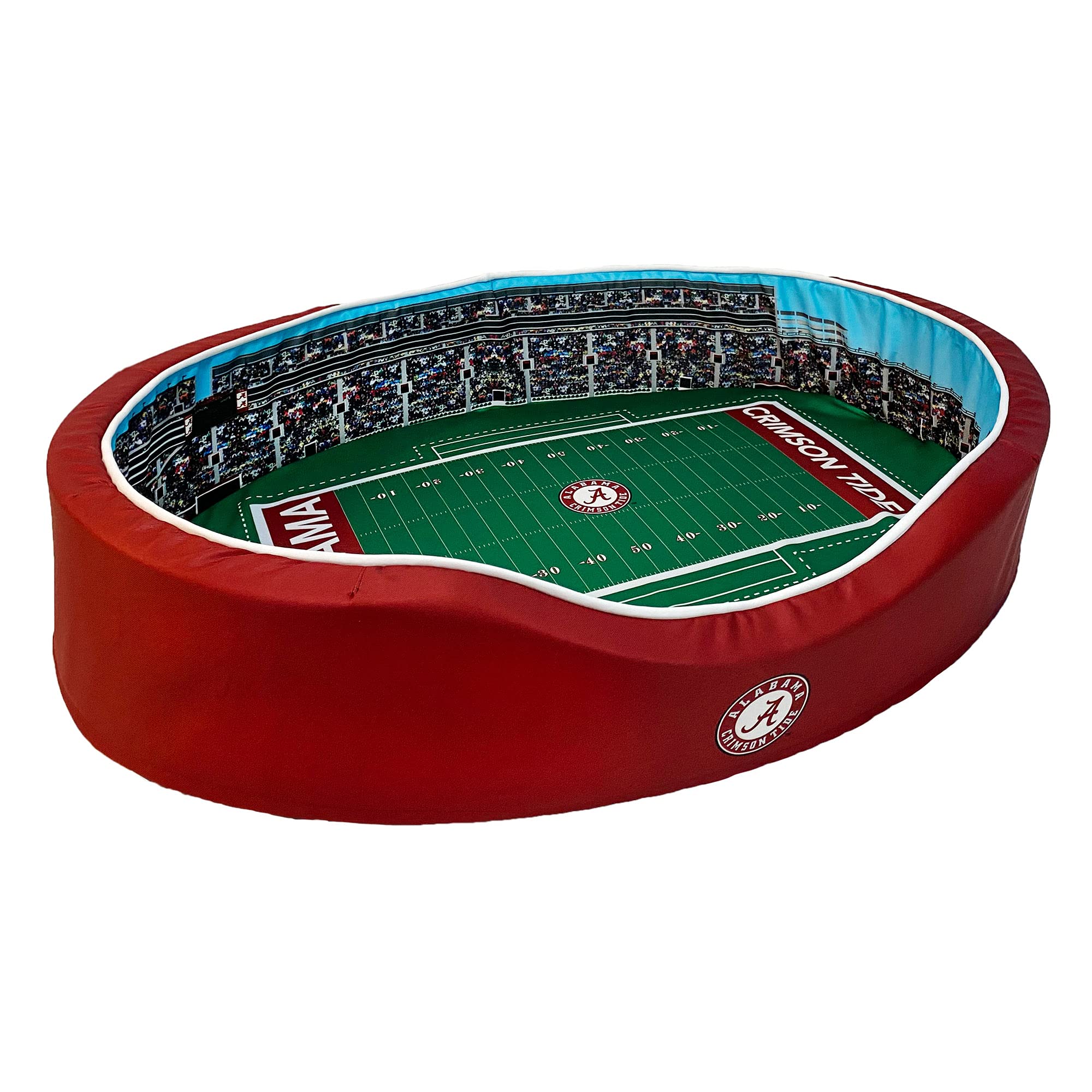 StadiumSpot Officially Licensed NCAA Premium Oval Dog Bed, Alabama, Small