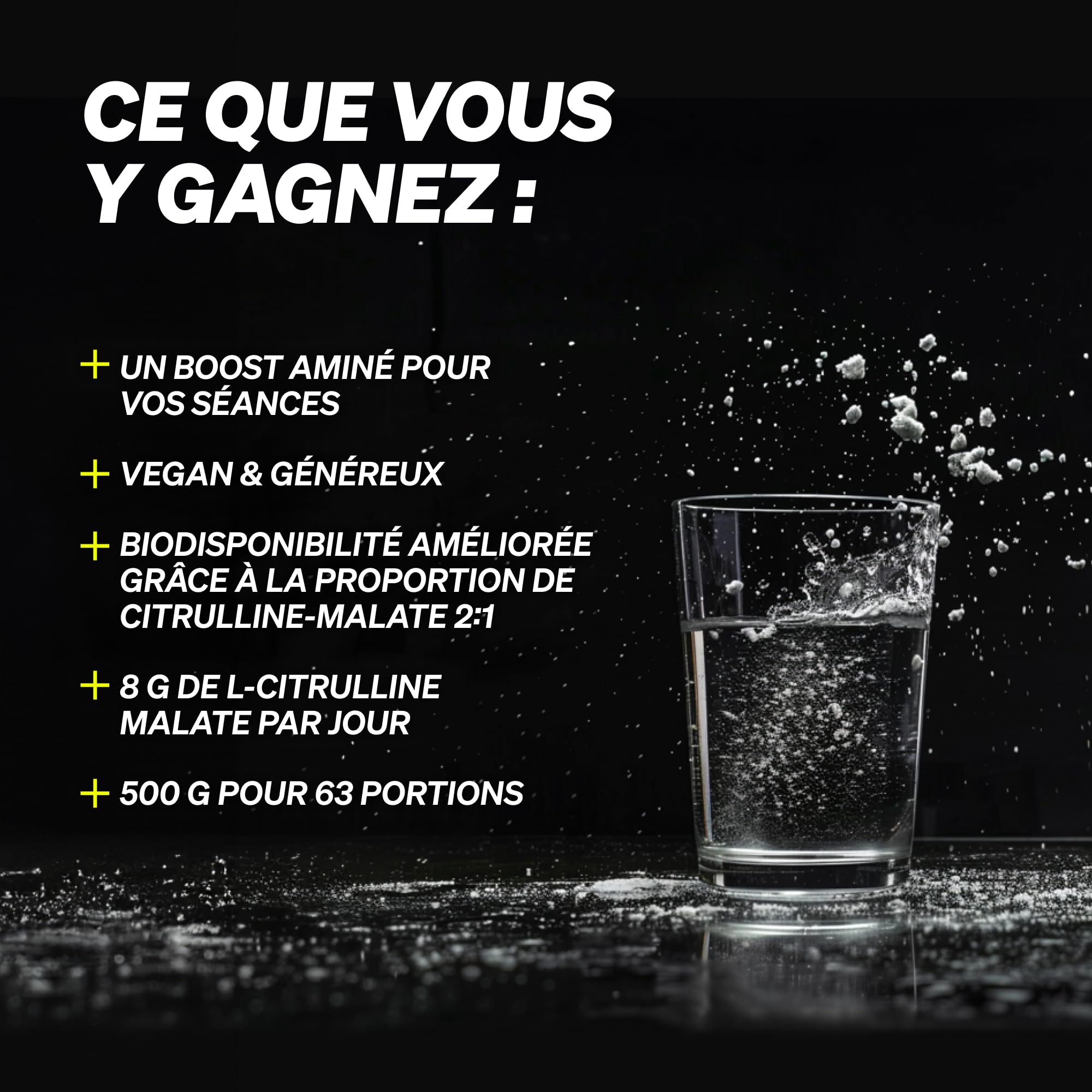 Malate de L-Citrulline en Poudre 2:1 – 500 g de poudre – idéal pour le sport – végane, haute pureté, hautement dosé, sans additifs – produit en Allemagne et contrôlé en laboratoire