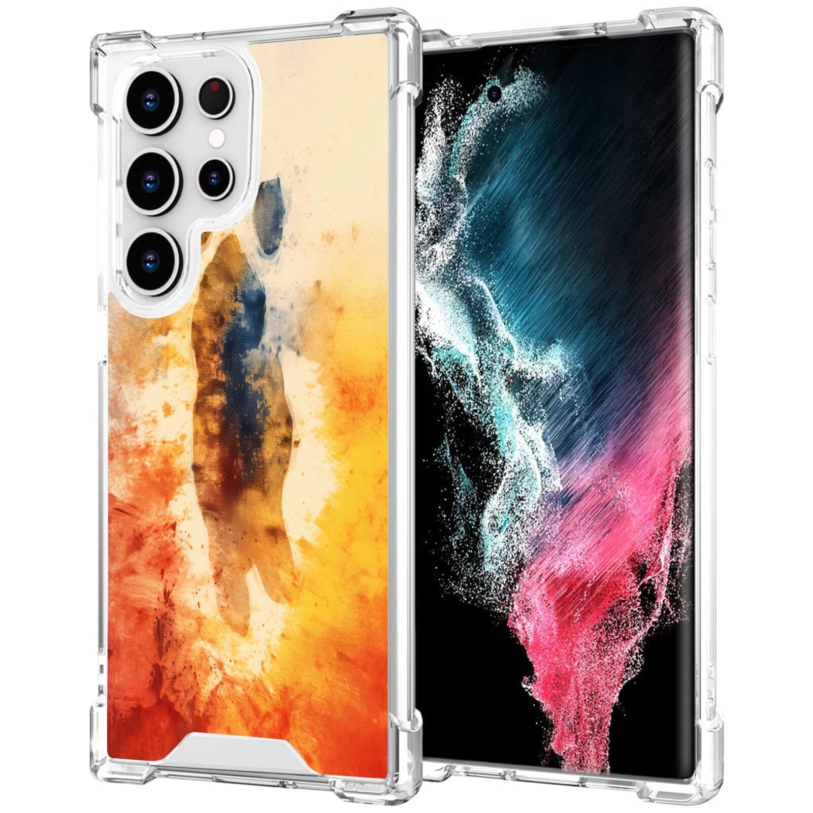 Clear Case for Samsung Galaxy S24 S23 S23+ S22 S22+ S21 S21+ S20 S20+ S10 S10+ S9 S9+S8 S7 Edge Plus Ultra FE S10e 4G/5G with Designer cat-Art cc153 Silicone TPU