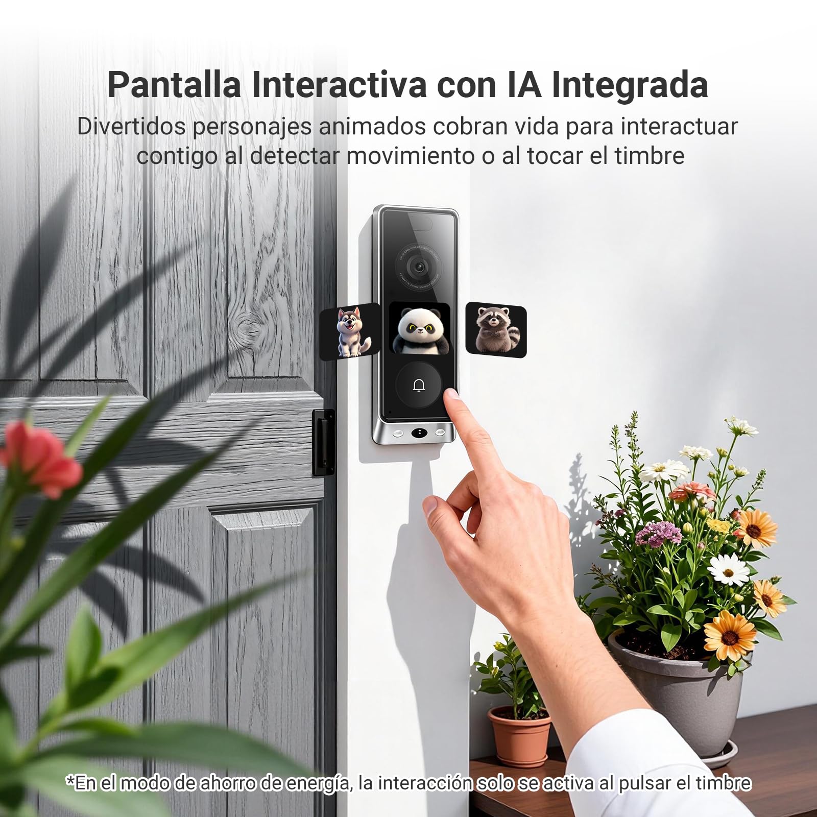 EZVIZ 6MP+2MP EP8 Ultra Timbre Inalámbrico Exterior Impermeable con Chime | Pantalla Interactiva con Videollamada, Detecta Persona/Paquete, Pre-Roll, 2 Baterías Recargables, 32GB eMMc Interno, Wi-Fi 6