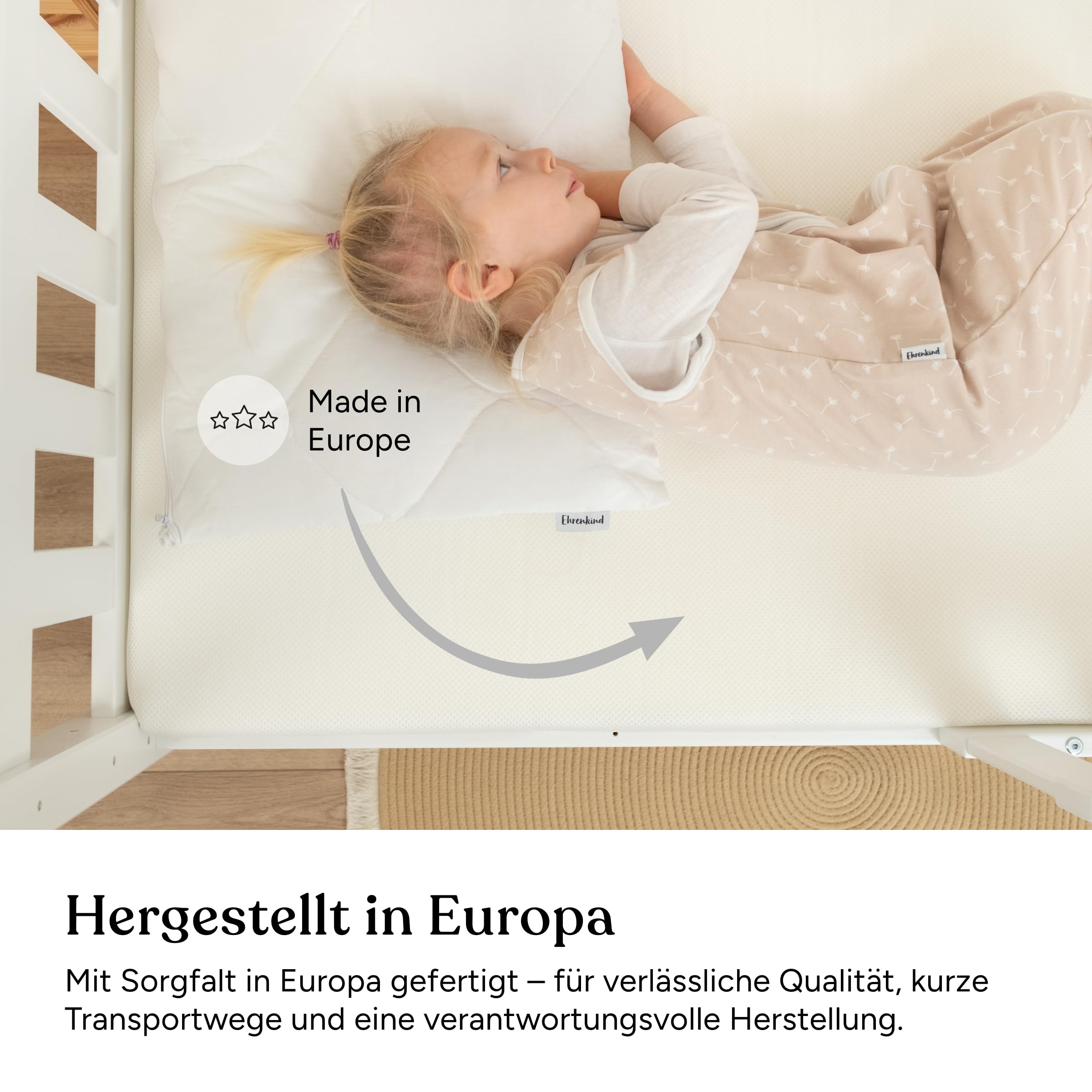 Ehrenkind® Kindermatratze PUR MESH | Baby Matratze 90x200 Standard 100 by Oeko-TEX | Babymatratze 90x200 aus hochwertigem Schaum und Hygienebezug