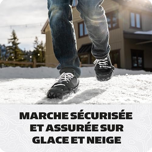 Yaktrax Pro Heavy Duty Traction Hiking Cleats, Durable Rubber Strap & Strong 1.4mm Stainless Steel Coils, Provides Traction In Ice & Snow, Black, Large, EU Shoe Size 44-46 - 4