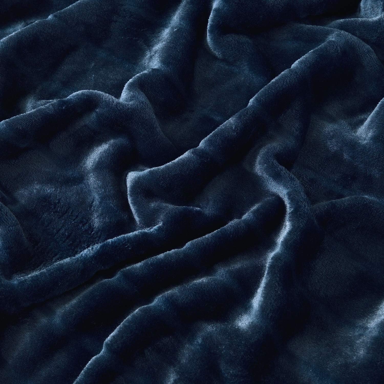 Bertte Soft Plush Throw Blanket 330 GSM Fuzzy Warm Fluffy Blanket – Decorative Stripe Lightweight Fleece Cozy Sofa Bed Blanket for All Seasons - 60”x80”, Navy