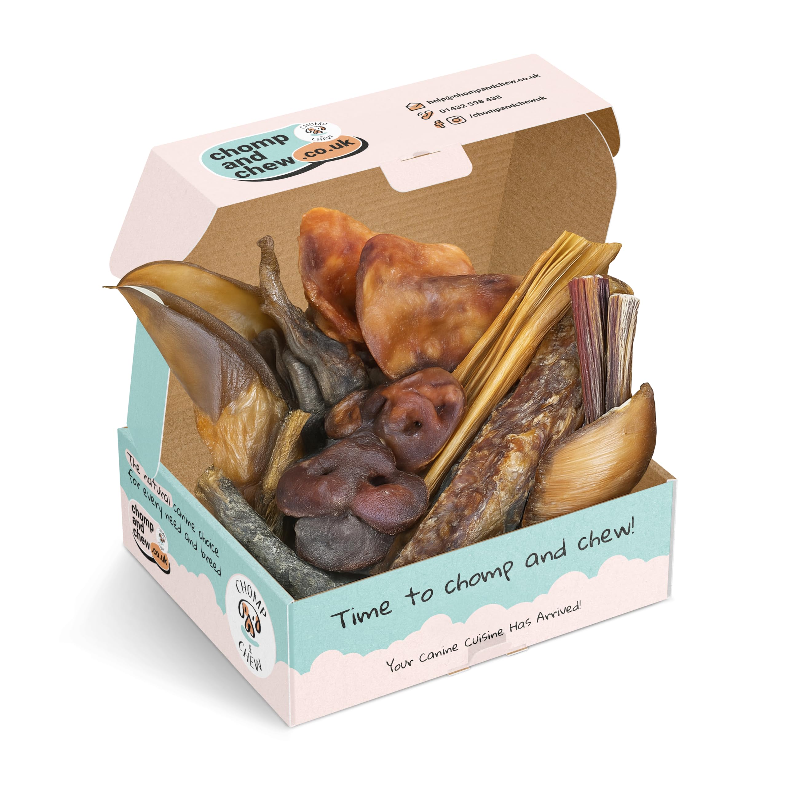 POWER CHOMPER BOX | 100% Natural Dog Treat Box | Long-Lasting Dog Chews for Medium and Large Breed Dogs | Grain & Gluten Free