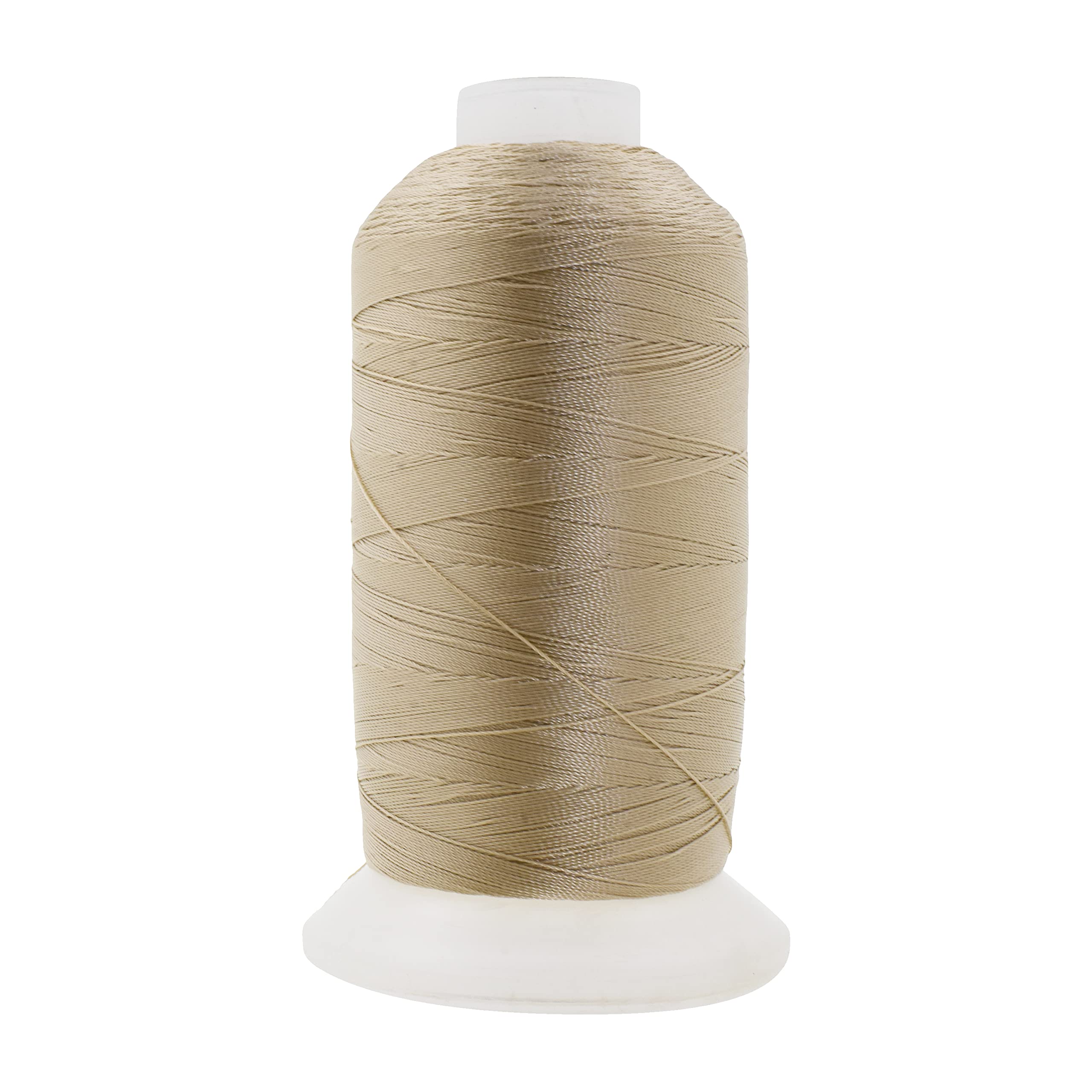 Mandala Crafts Beige Heavy Duty Thread - 1500 Yds Tex 90 Bonded Polyester Threads for Sewing Drapery, Jeans, Leather, Hair, Outdoor Marine Upholstery