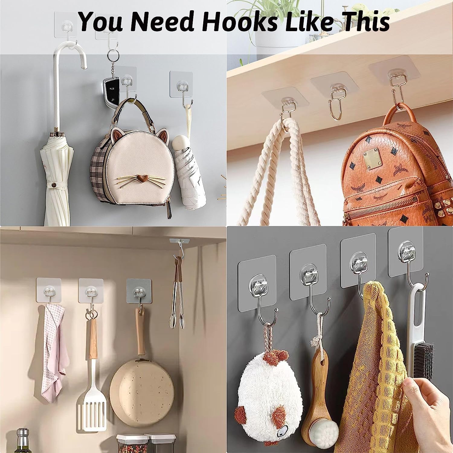 Boniry 10 Pcs Heavy Duty Adhesive Big Hooks Set - Hooks for wall Heavy Items for Bathroom, Kitchen, Home & Office | Sticky for wall Hook — Amazon image 7