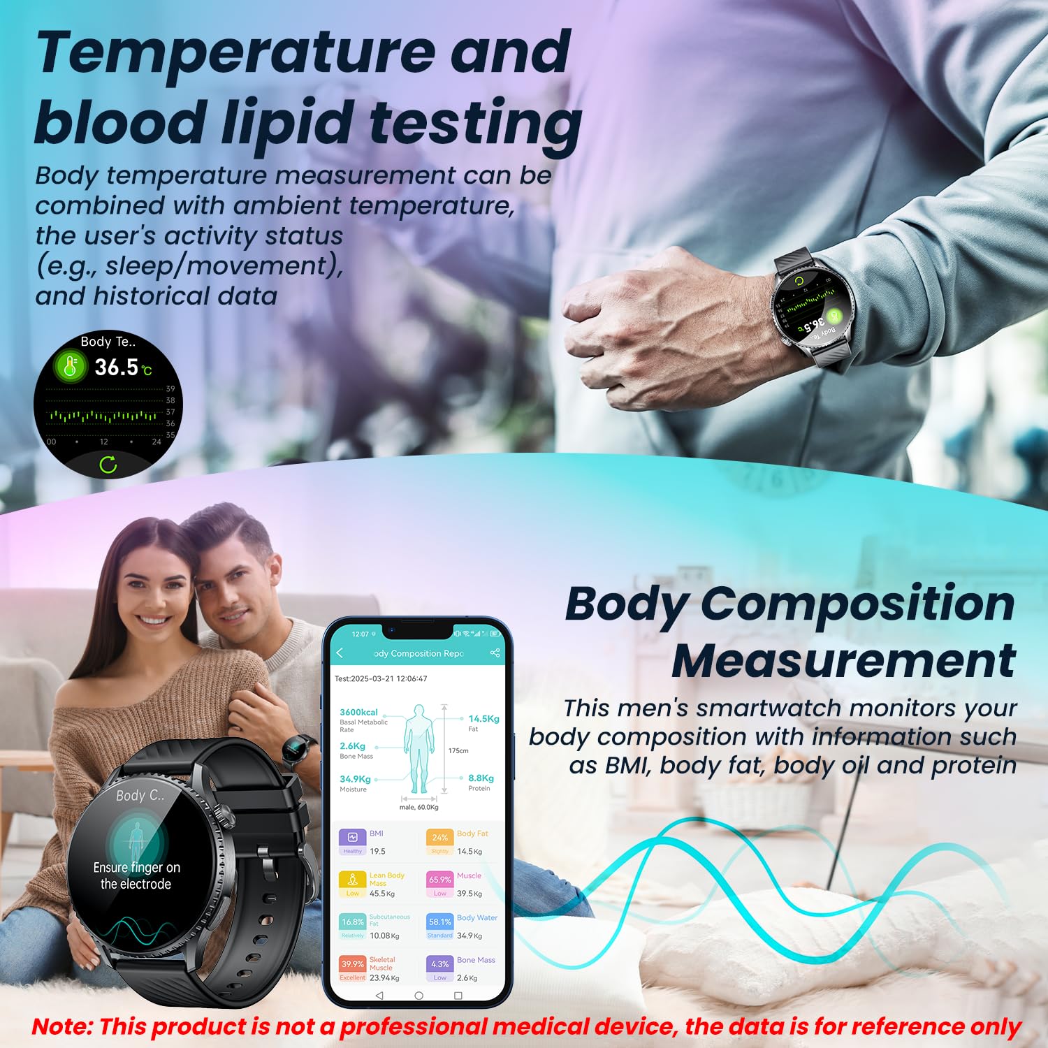 Orologio Smartwatch Uomo Cardiofrequenzimetro Orologi: 1.56" AMOLED Intelligenti Watch con ECG HRV Sonno 𝐆li𝐜𝐞𝐦𝐢𝐚 Pressione Sanguigna SOS Pulsante Torcia LED Sportive Compatibile iOS e Android