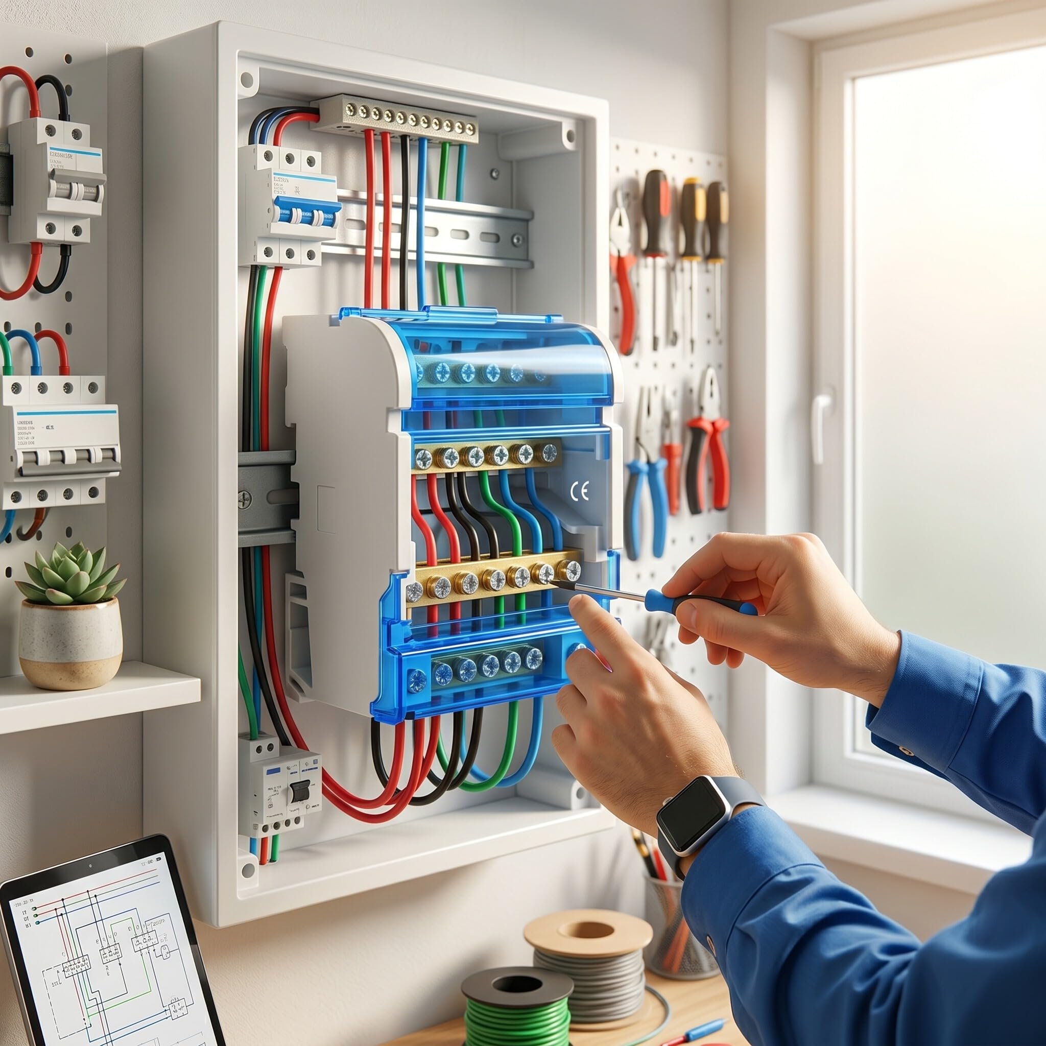 Boîte de Distribution de Rail Din 125A/500V, 407 Boîte, 4 IN 24 OUT, Répartiteur Étagé Tétrapolaire, Boîte de Jonction à 4 Niveaux pour Génie Électrique