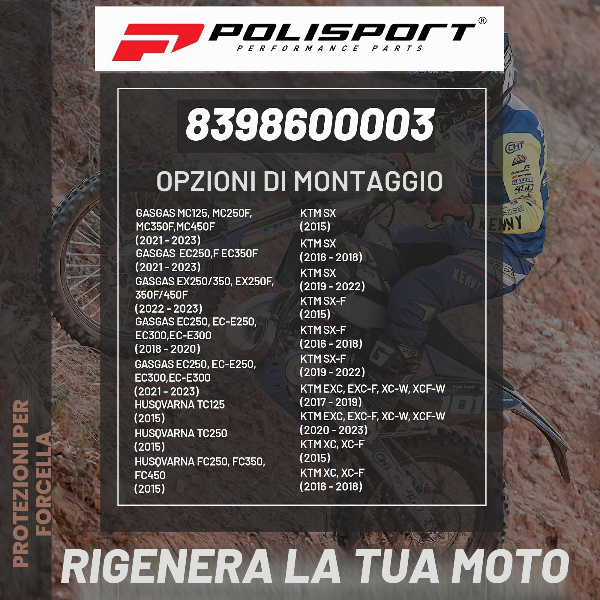 Protezioni di Forcella POLISPORT Nero KTM SX/SX - F - Nuovo
