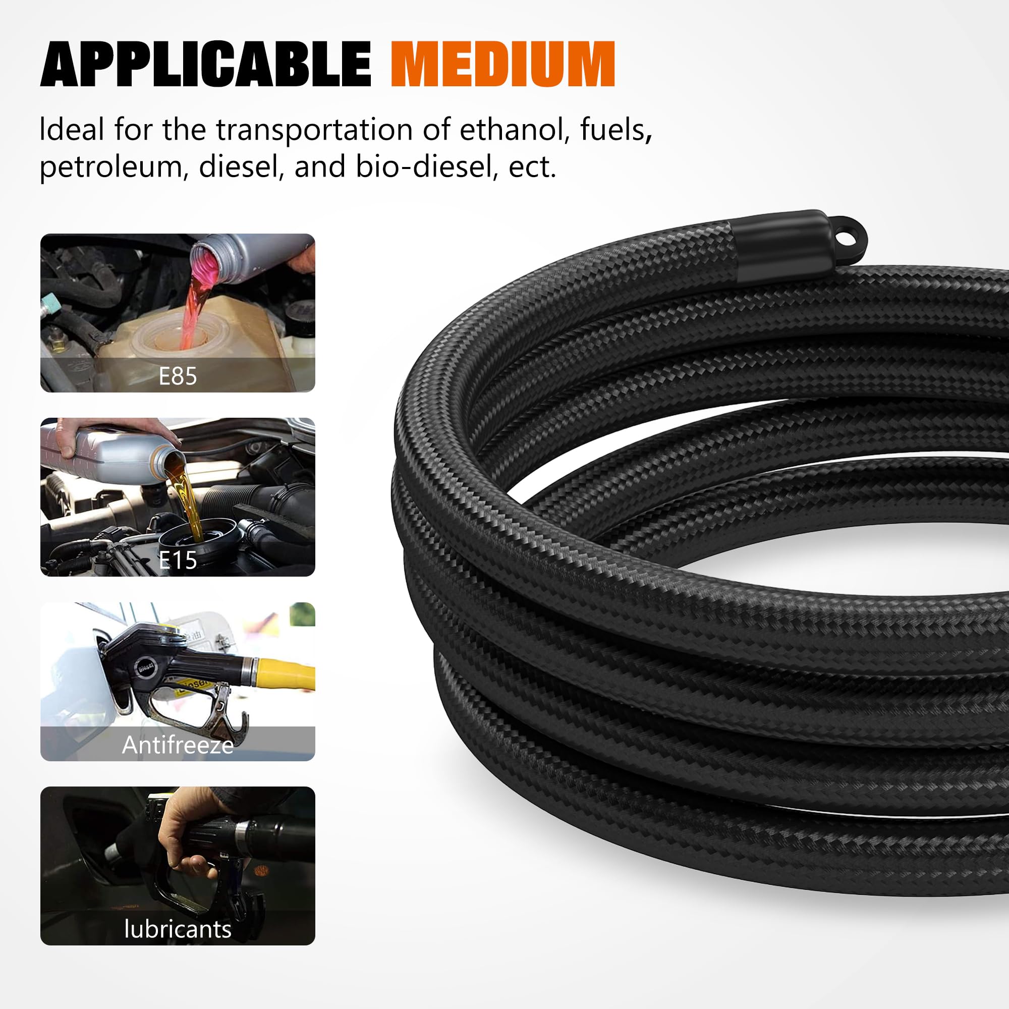 Stainless Steel Double braided 1500 PSI -12AN AN12 Oil Fuel Gas Line Hose