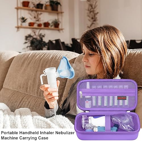 Miniatura 21 de Elonbo Estuche de transporte para máquina nebulizadora portátil de mano para adultos y niños, estuche de viaje para inhalador de asma, soporte