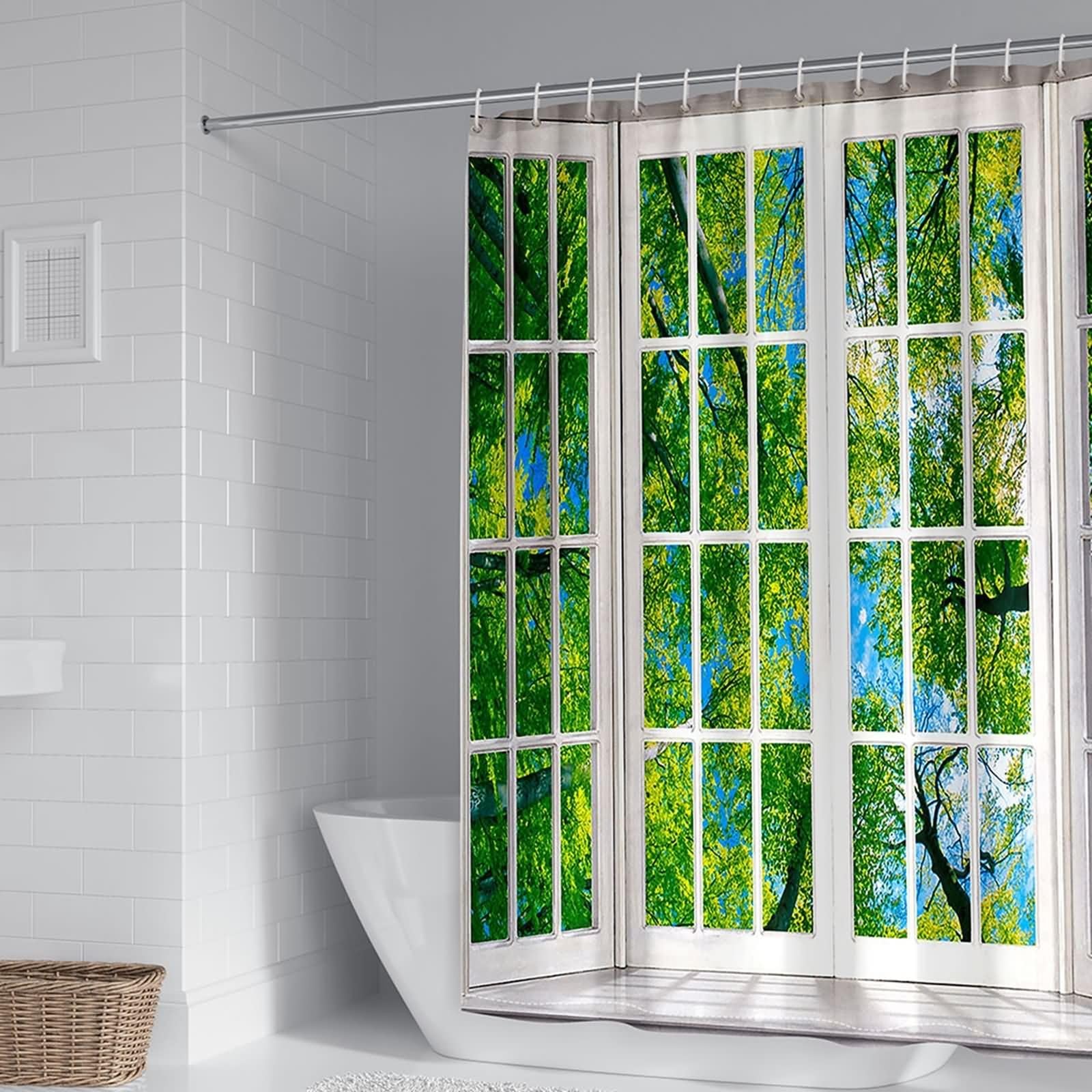Rideau de douche imperméable en polyester haut de gamme 300x200cm KnSam