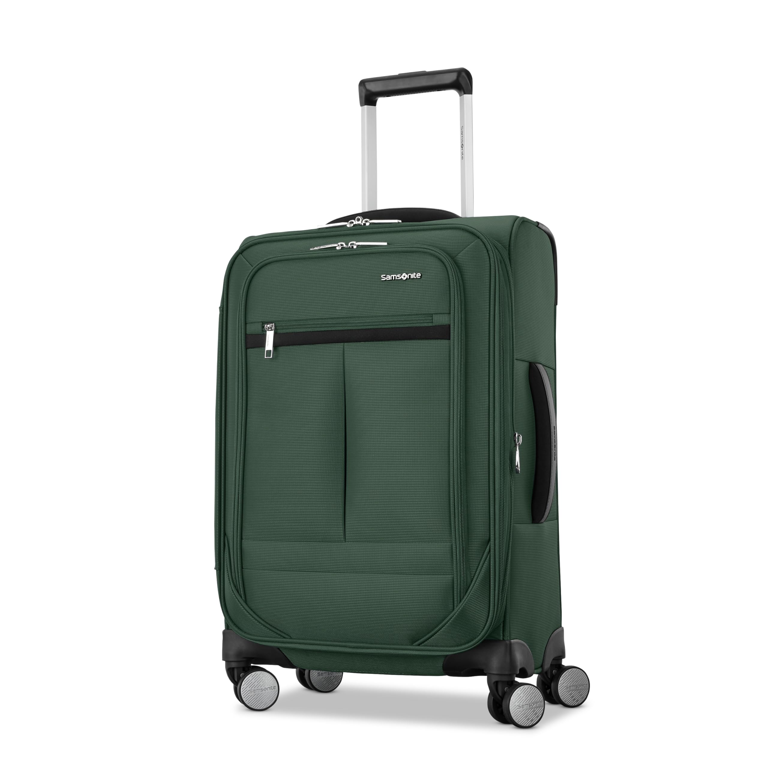 Samsonite Carry-On Soft-Sided Expandable 21-Inch Element Suitcase: Airline Approved for Most Major Airlines, Durable, 360° Spinner Wheels, Adjustable Handle, 2 Front & Side Pocket- Bistro Green