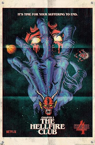 Miniatura 4 de Trends International Netflix Stranger Things Season 4 - Póster de pared con pasadores de presión del club Hellfire