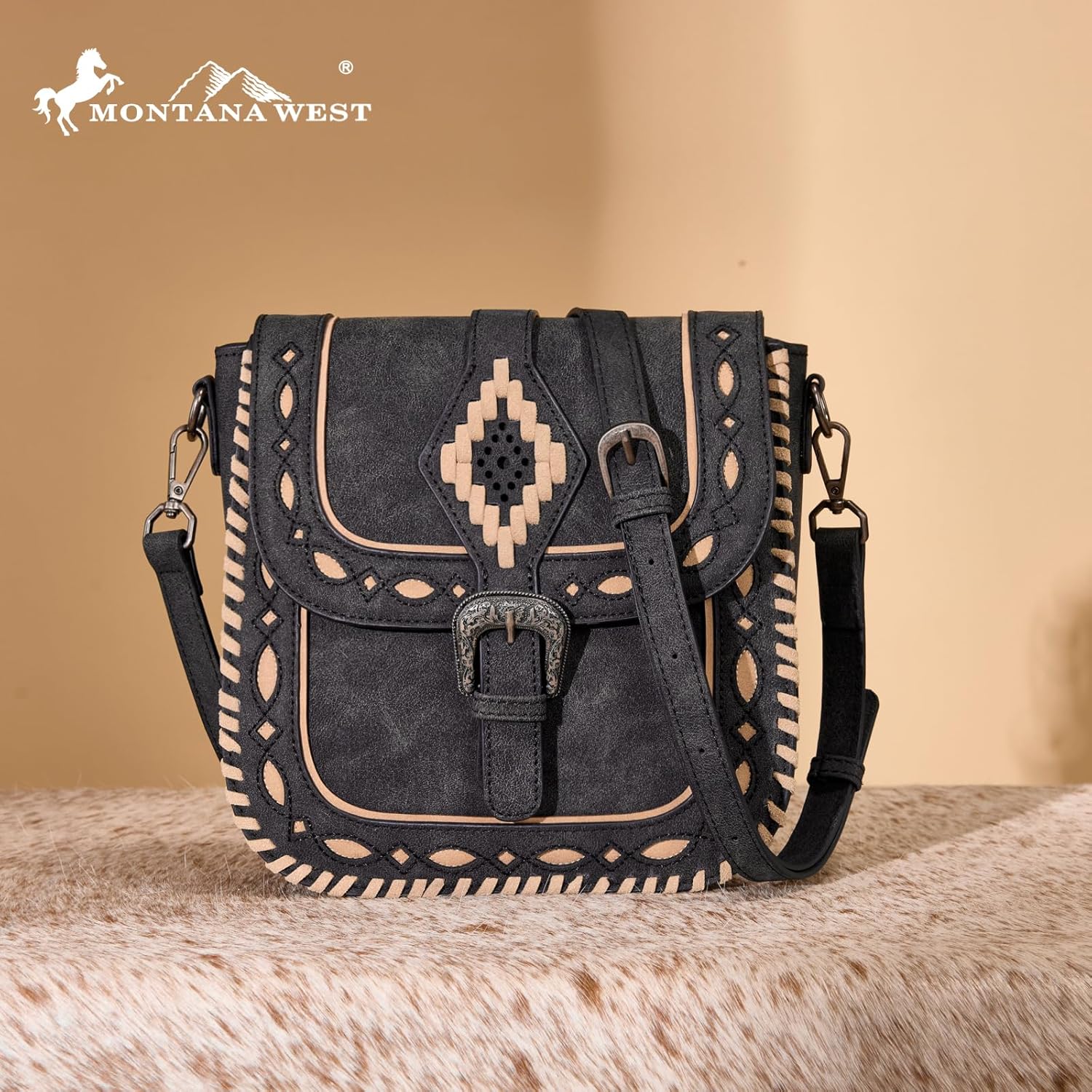 Montana West Whipstitch Flap Crossbody Bag for Women Designer Saddle Bag - Image 4