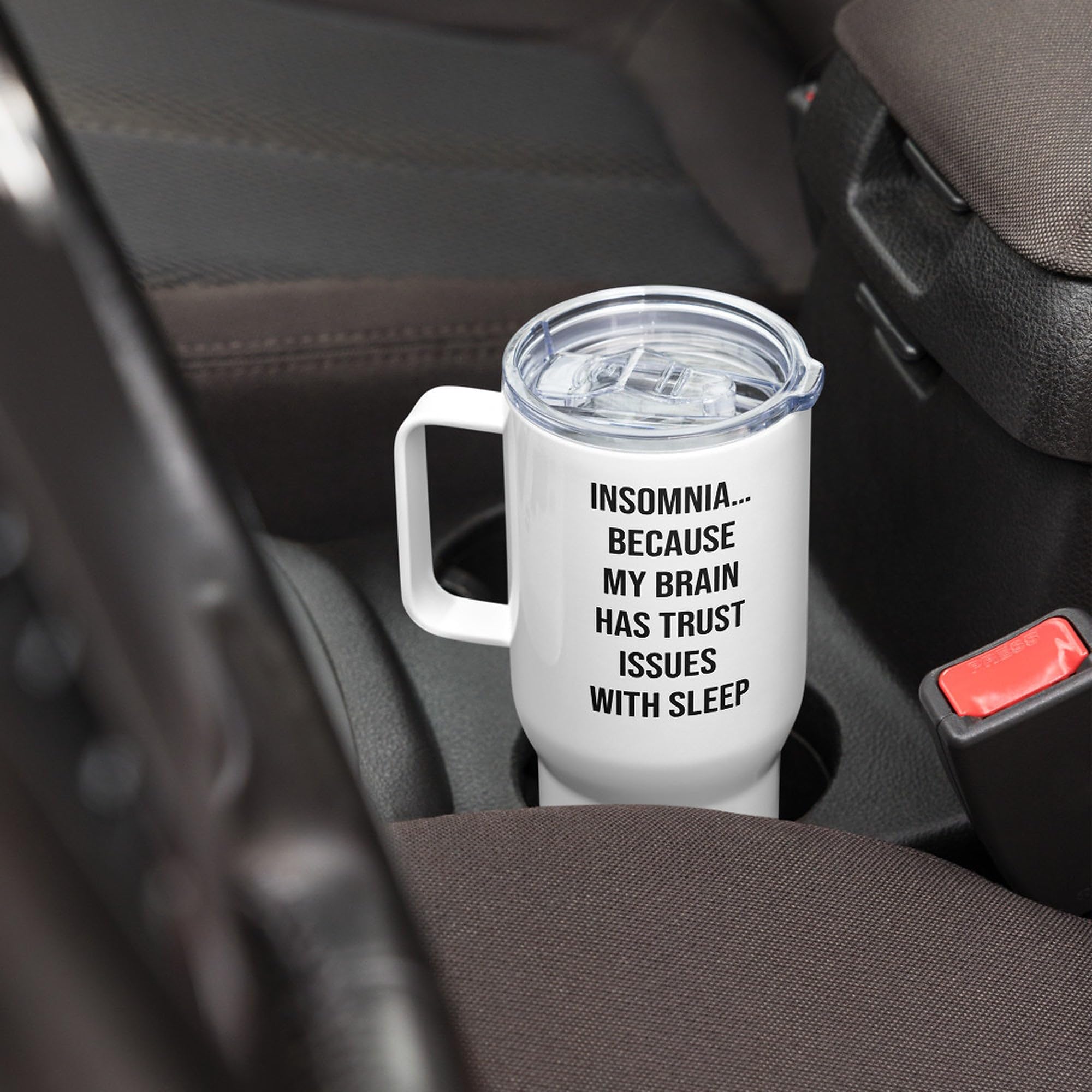 Taza de Viaje Insomnio con Asa, Regalo para Personas con Insomnio