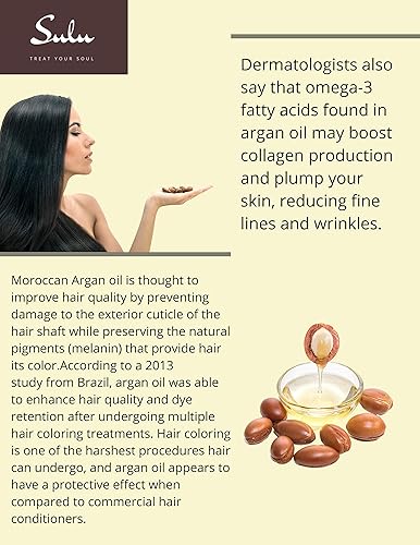 Miniatura 3 de SULU ORGANICS 4 onzas de aceite de argán marroquí extra virgen extra virgen puro certificado orgánico prensado en frío sin refinar