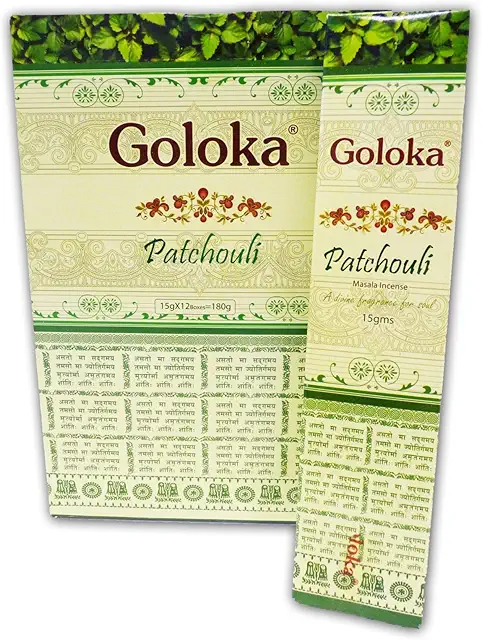 Original Indian Patchouli Incense Sticks - 12x15g Box | Rökelse Indiska