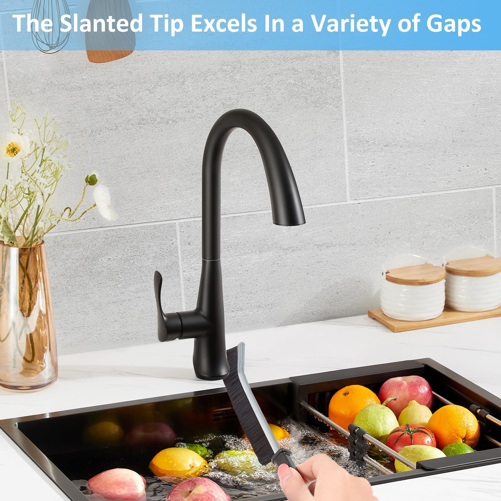 WDRIGE 4Pcs Crevice Cleaning Brushes for Household Use, Grout Cleaner Brush, Hard Bristle Groove, Gap Cleaning Tool, Suitable for Areas Usually Difficult to Reach