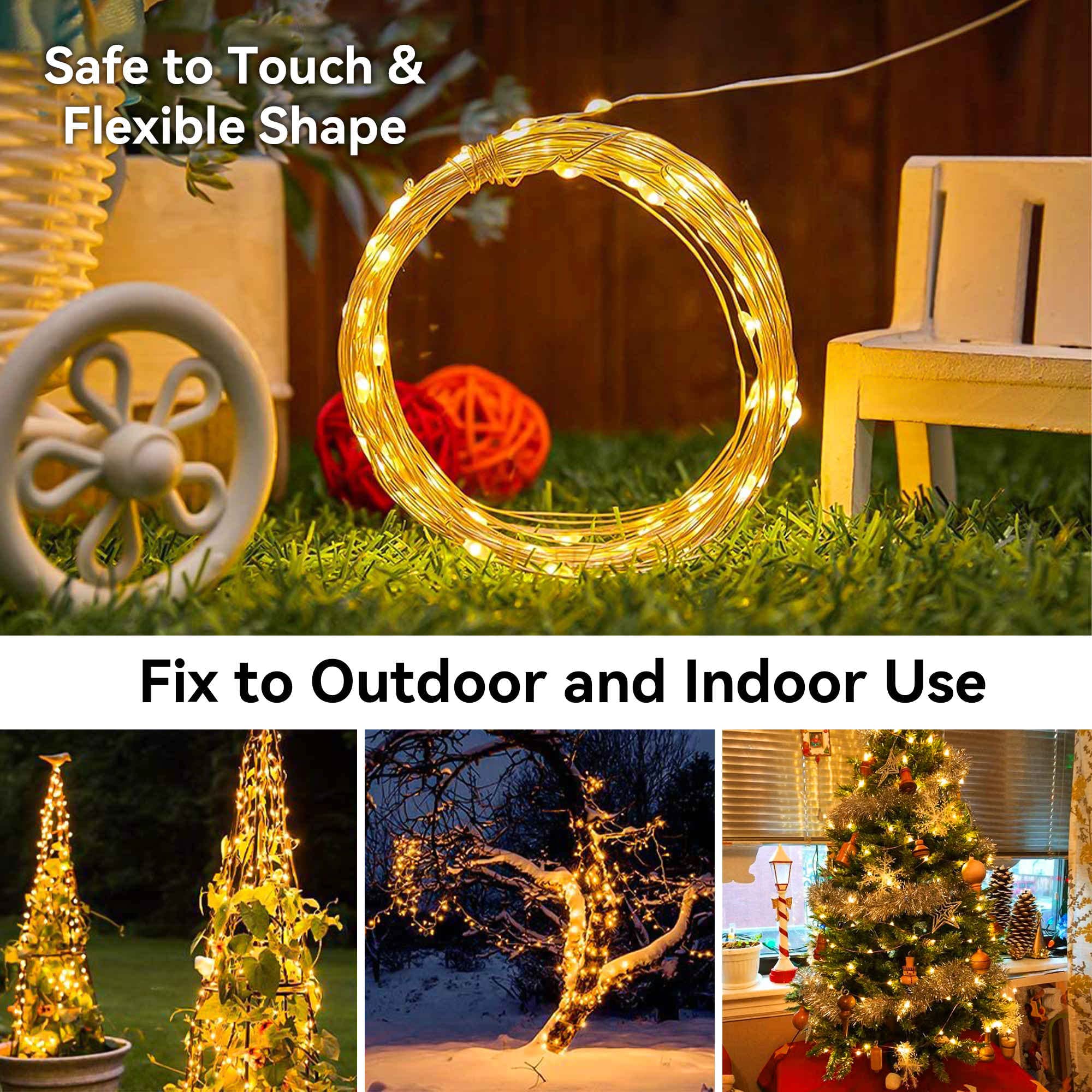 LIGHTOP Solar-Lichterkette für den Außenbereich, wasserdicht, Kupferdraht, 2 Stück, 90 m, 100 LEDs, für Gartendekoration, Hochzeit, Party, Terrasse, Hof, Baum, Terrasse, Ostern, Weihnachten (warmweiß)