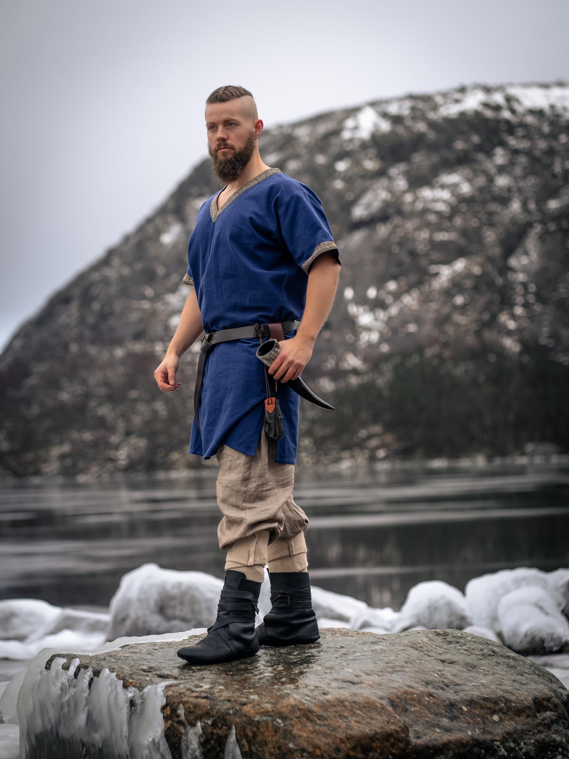Leonardo Carbone® Tunique Viking Loki - Vêtements médiévaux Hommes, Chemise médiévale Hommes, Costume de Carnaval Hommes, Tunique Viking, vêtements LARP - 100% Coton