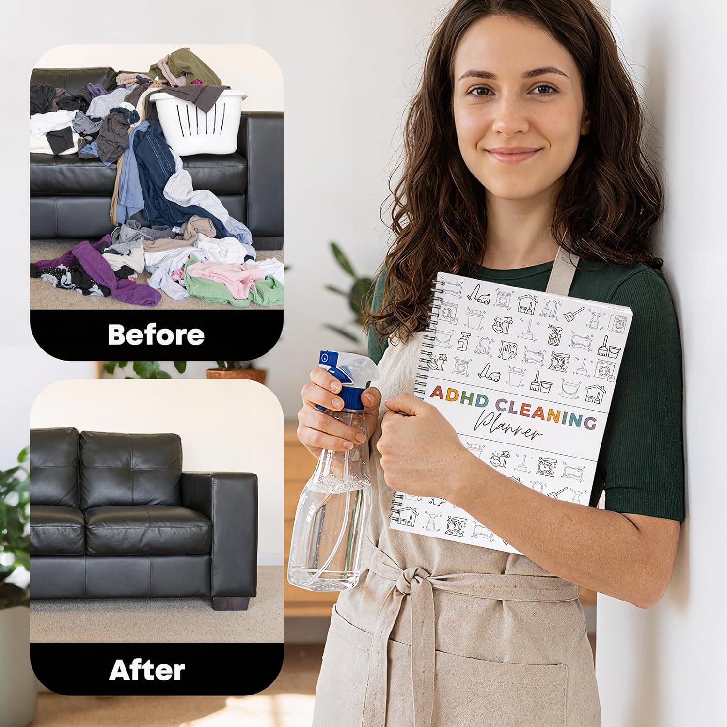 ADHD Cleaning Planner Colorful Frosted Cover - Daily Weekly Cleaning Schedule Notebook for ADHD Adults Kids, Tear-Resistant Bleed-Proof - Image 6