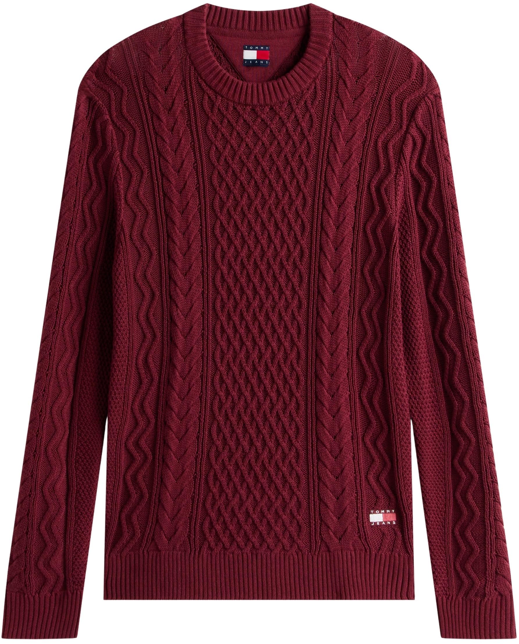 Tommy Jeans Jersey Hombre Cable Knit Sweater con Punto Trenzado