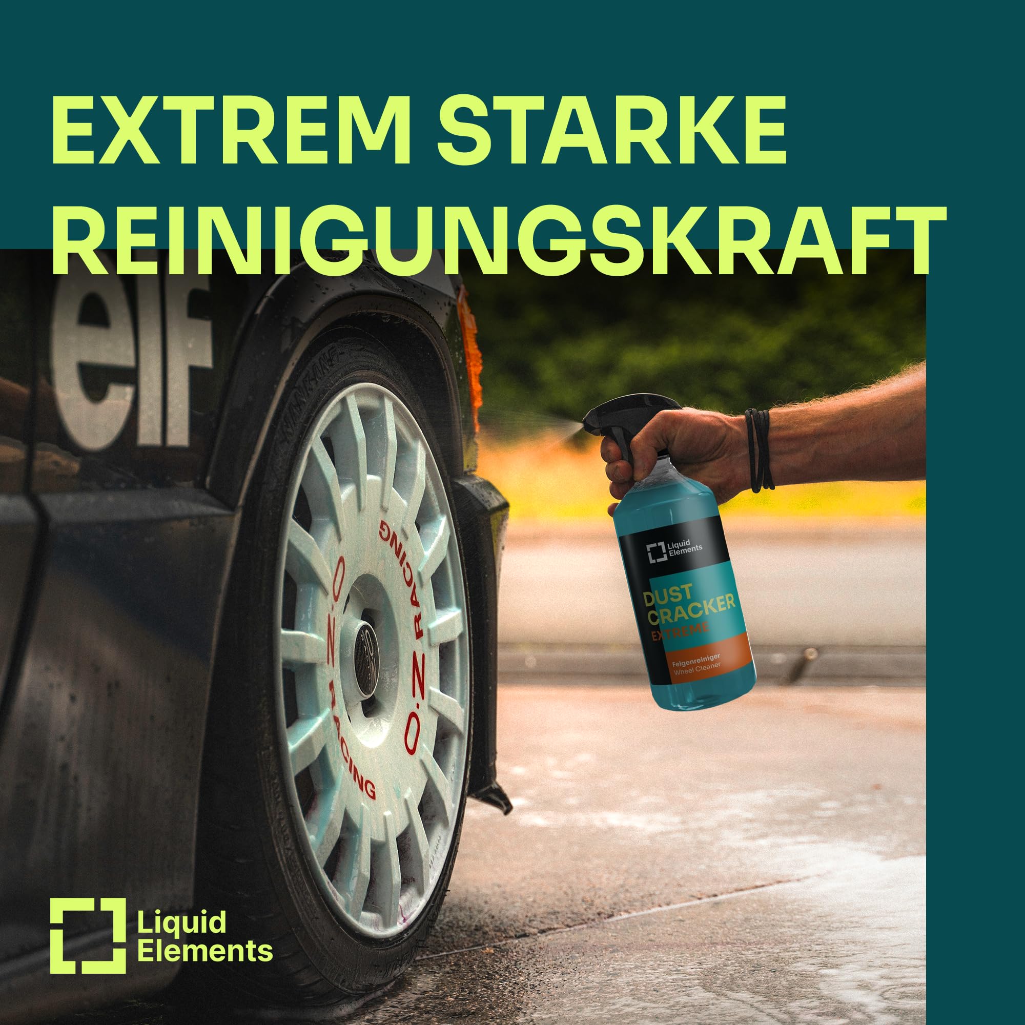 Liquid Elements – Felgenreiniger Dust Cracker Extreme 5 Liter – Reiniger für Alufelgen & Stahlfelgen – entfernt hartnäckigste Verschmutzungen – säurefrei & pH-neutral