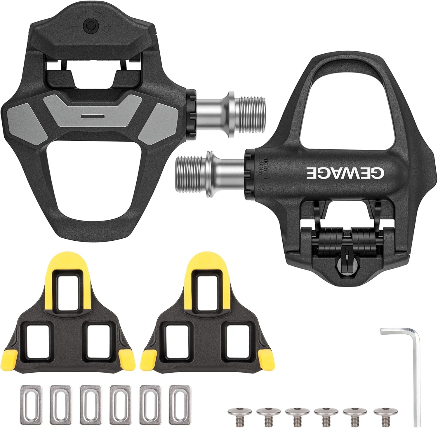 Road Bike Pedals- Ultralight Road Cycling Pedals Clipless Pedals with Cleats Set Compatible with SPD SL System