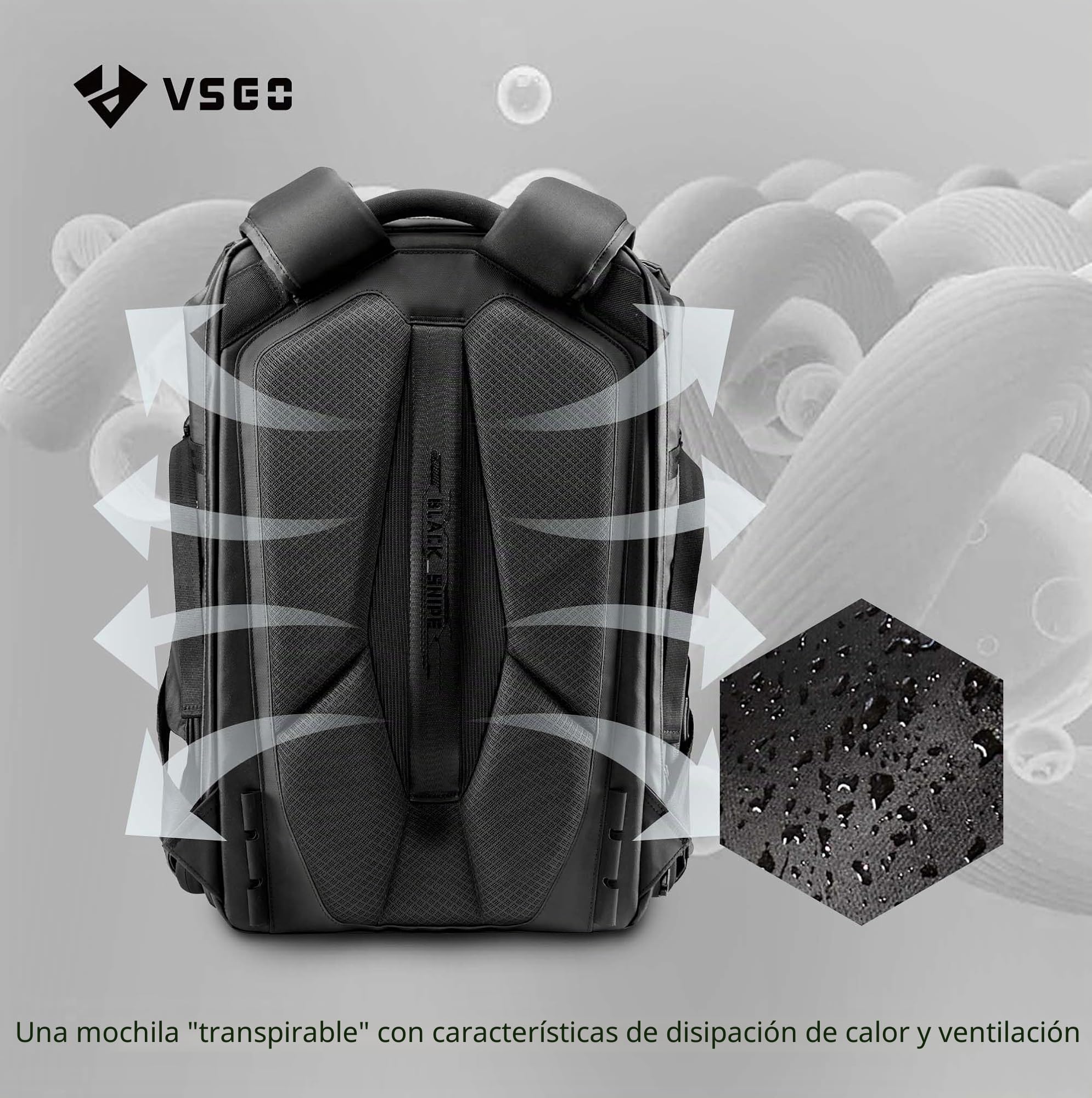 VSGO Mochila profesional para cámara DSLR/SLR de 20 litros, compatible con cámaras Sony, Canon, Nikon, estabilizadores DJI y portátiles de 15.6 pulgadas, accesorios de trípode de lente, etc.