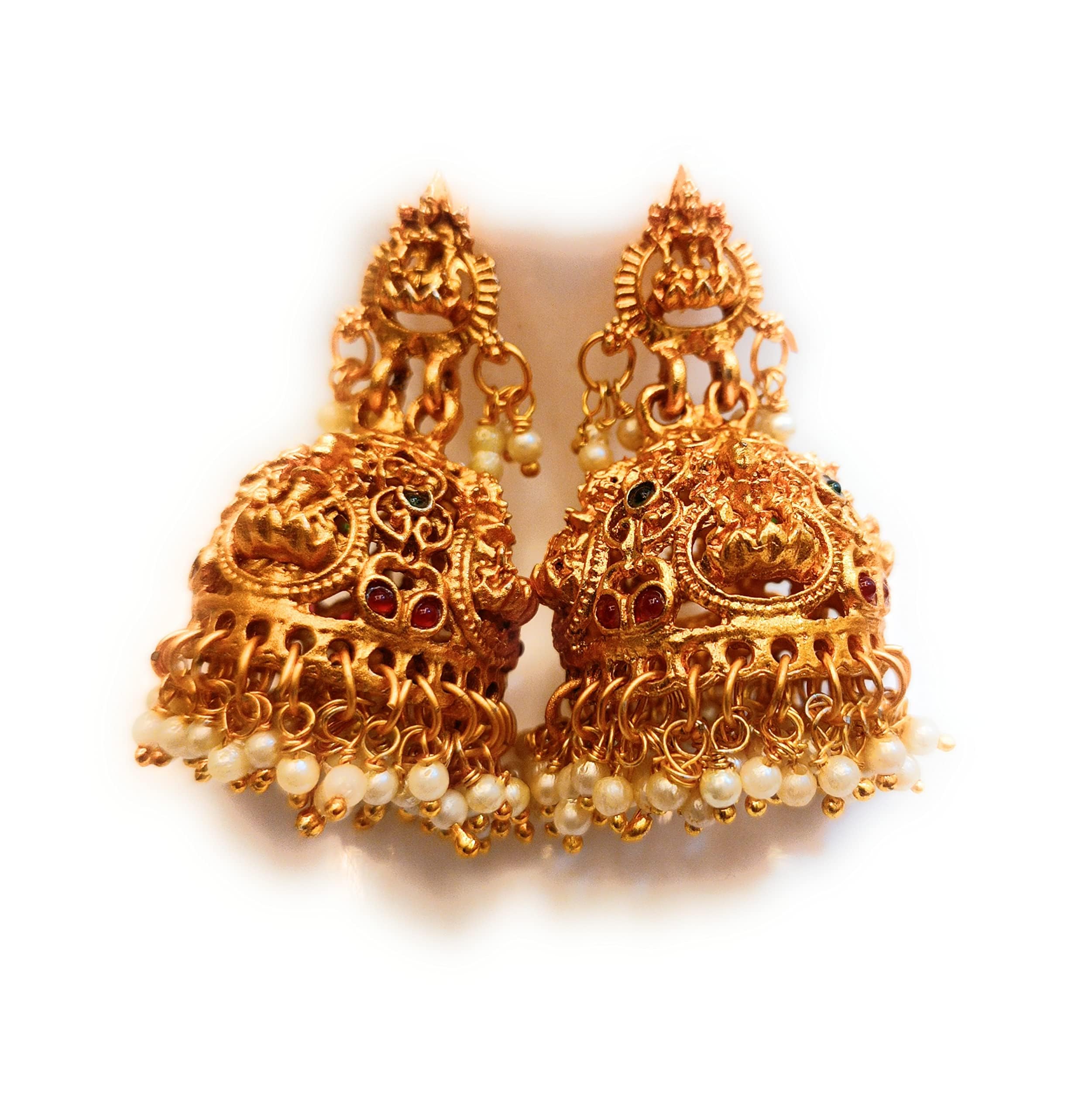Traditional Temple Jewellery Antique Jhumkas (Laxmi Design) (B0CS9XQJ3F) Amazon Price History, Amazon Price Tracker