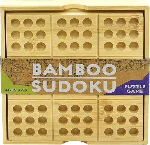Miniatura 9 de Project Genius Ecologicals Bamboo Sudoku, rompecabezas ecológicos, rompecabezas de bambú, incluye clavijas numeradas para tablero de juego y folleto