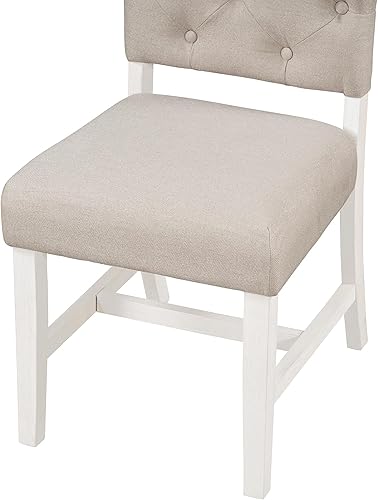 Miniatura 5 de Retro Style Dining Chair Set with 4 Upholstered Chairs for Dining Room, Living Room, Kitchen, Bedroom and Office Desk Chairs,White-4pcs