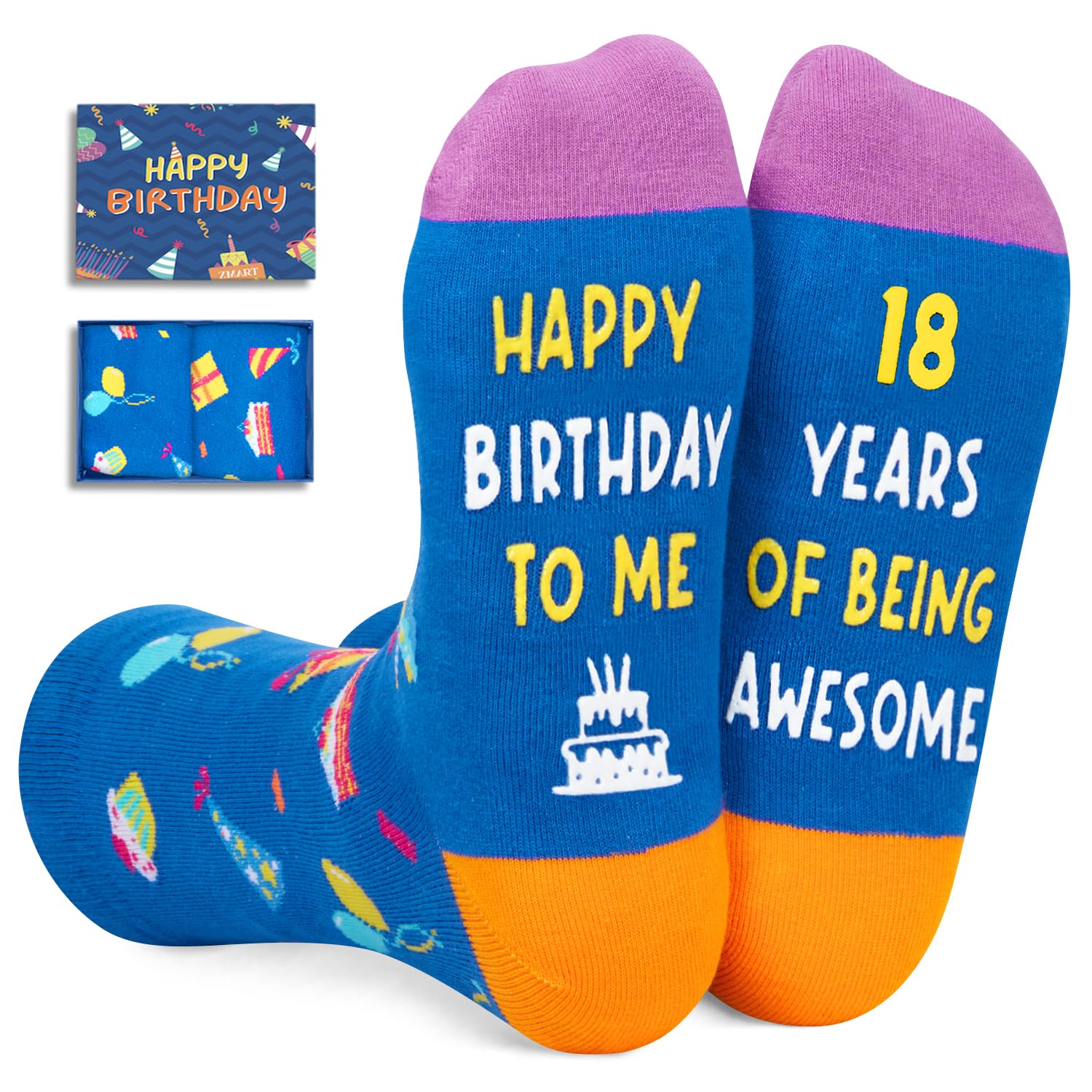 Zmart 18th Birthday Gift Ideas for Girls Boys - Teen Gift Ideas Socks for 18 Year Old Young Adults