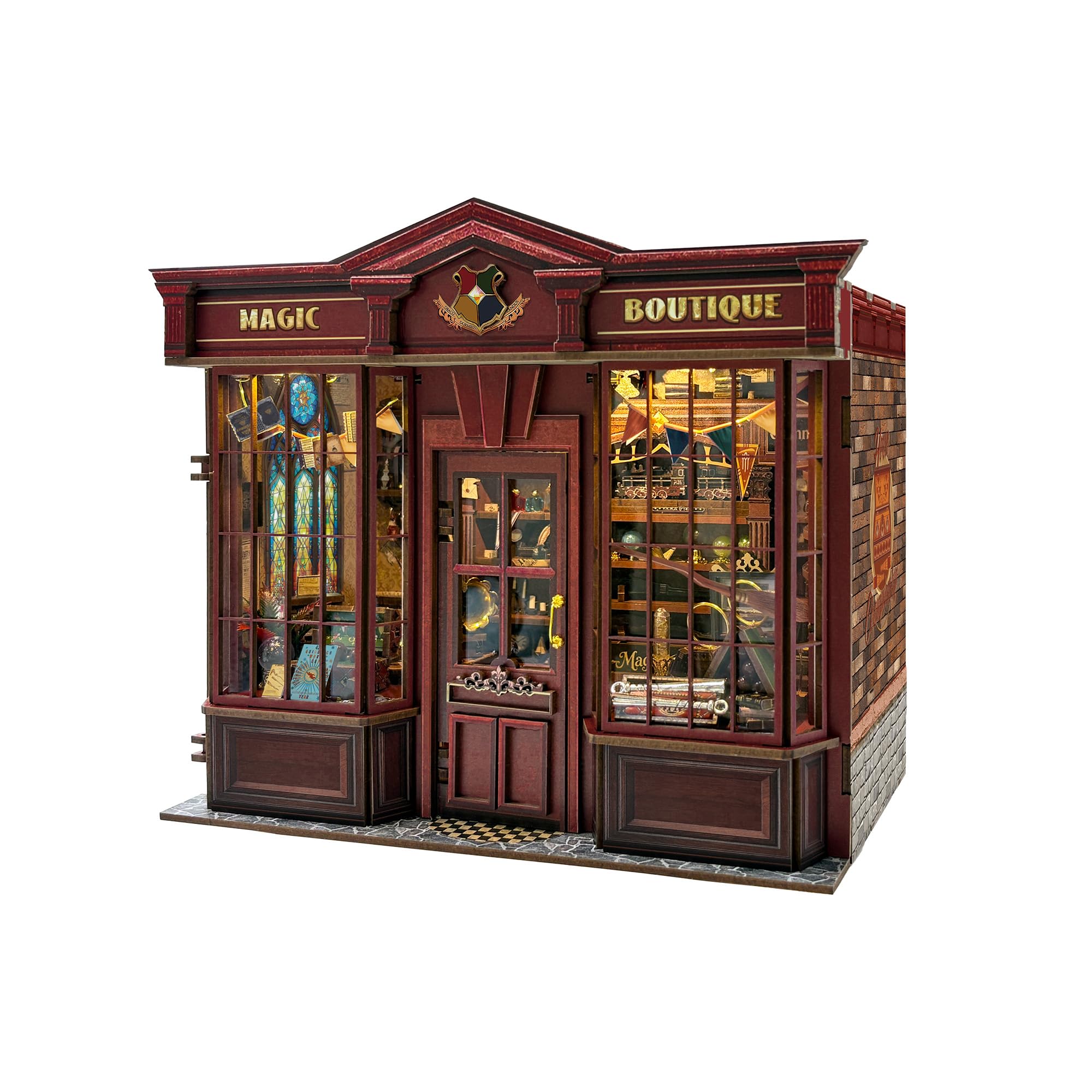 Roroom 3D Puzzle Erwachsene, Vintage Boutique Book Nook Holz mit LED-Beleuchtung, DIY Miniature House Für die Bücherregal Deko-kreative Miniatur Haus für Frauen
