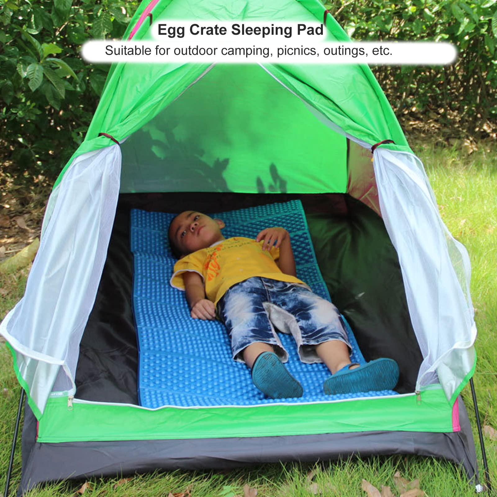 Podwójna karimata do spania w klatce na jajka Składana zagęszczona piankowa mata do spania na zewnątrz Camping 186x57CM