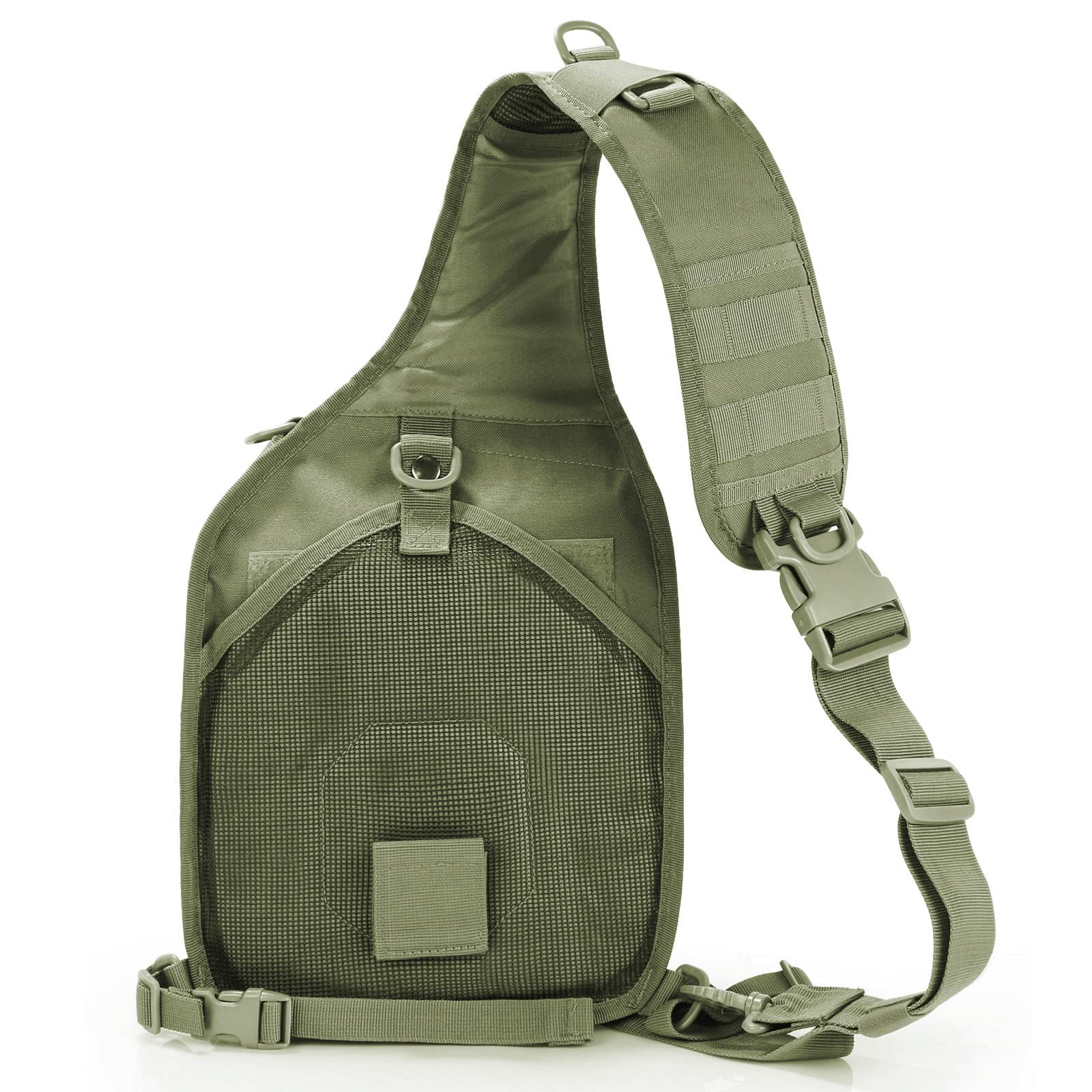 Paquete de 3 riñoneras y riñonera Molle y soporte para botella de agua, color verde