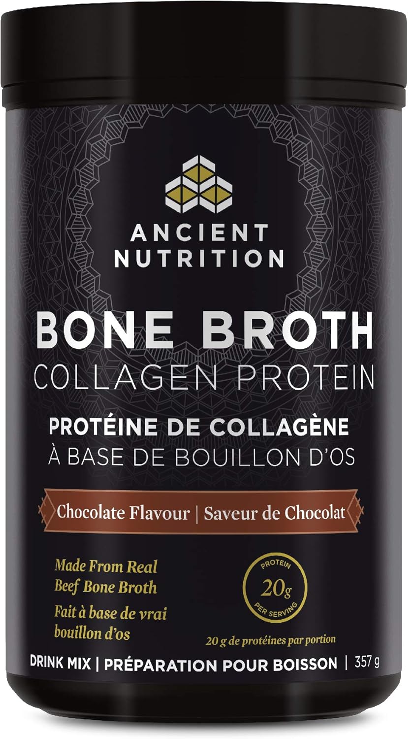 Ancient Nutrition Bone Broth Collagen Protein – Chocolate, Formulated by Dr. Josh Axe, Collagen Peptides, Supports Joints, Skin and Nails, Made Without Added Sugar, Gluten & Dairy, 357 Grams Ancient Nutrition Bone Broth Collagen Protein – Chocolate, Formulated by Dr. Josh Axe, Collagen Peptides, Supports Joints, Skin and Nails, Made Without Added Sugar, Gluten & Dairy, 357 Grams