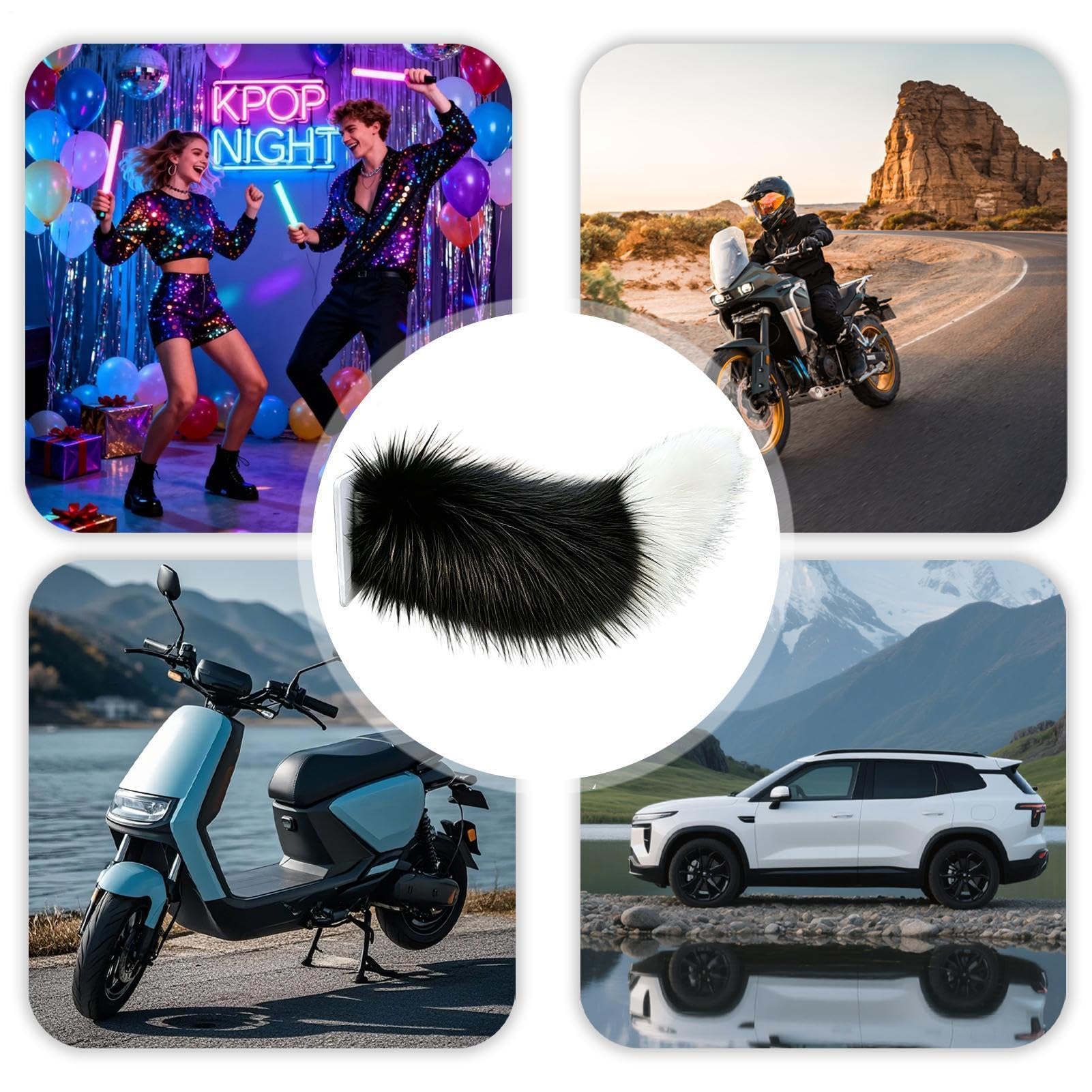 Coda mobile telecomandata per auto in peluche realistica ricaricabile scodinzolante per camion SUV camper