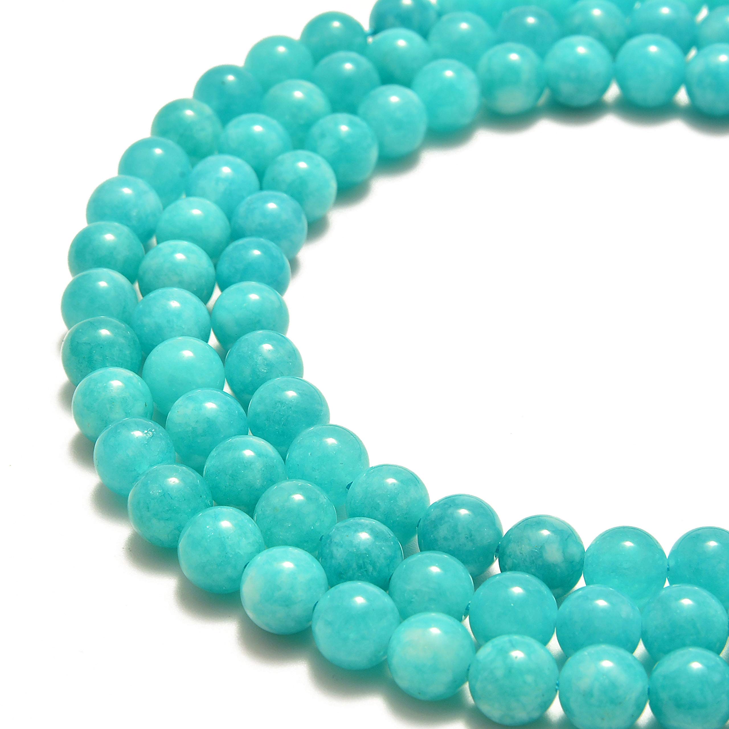 Teal Blue Dyed Jade Smooth Round Size 8mm 15.5'' Strand