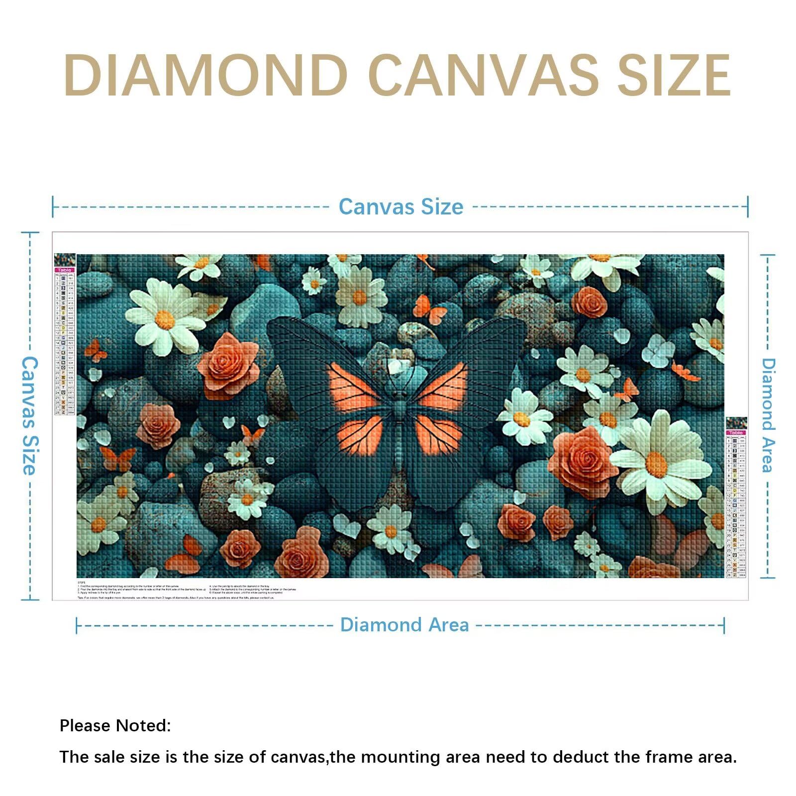 Diamond Painting Grande 200x100cm Flor Diamond Painting Adultos, DIY Mariposa Pintura de Diamante Manualidades Adultos, 5D Cuadrado Rhinestone Bordado Punto de Cruz Art para Home Decoration 0J-899