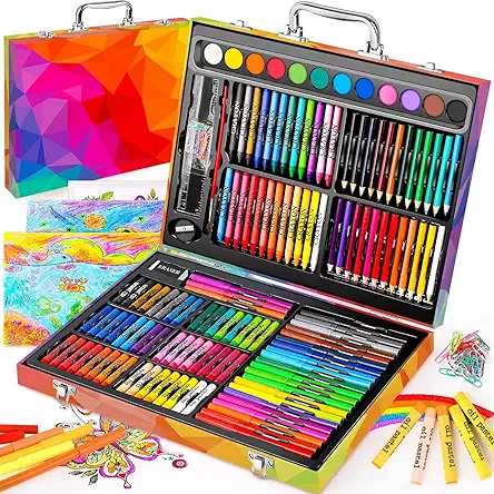 Soucolor Arts and Crafts Supplies, 183-Pack Drawing Painting...