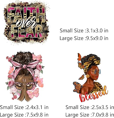 Miniatura 2 de 6 piezas de calcomanías termotransferibles para ropa, lavables, rezan a Dios, flor, prensa de calor, decoración de apliques
