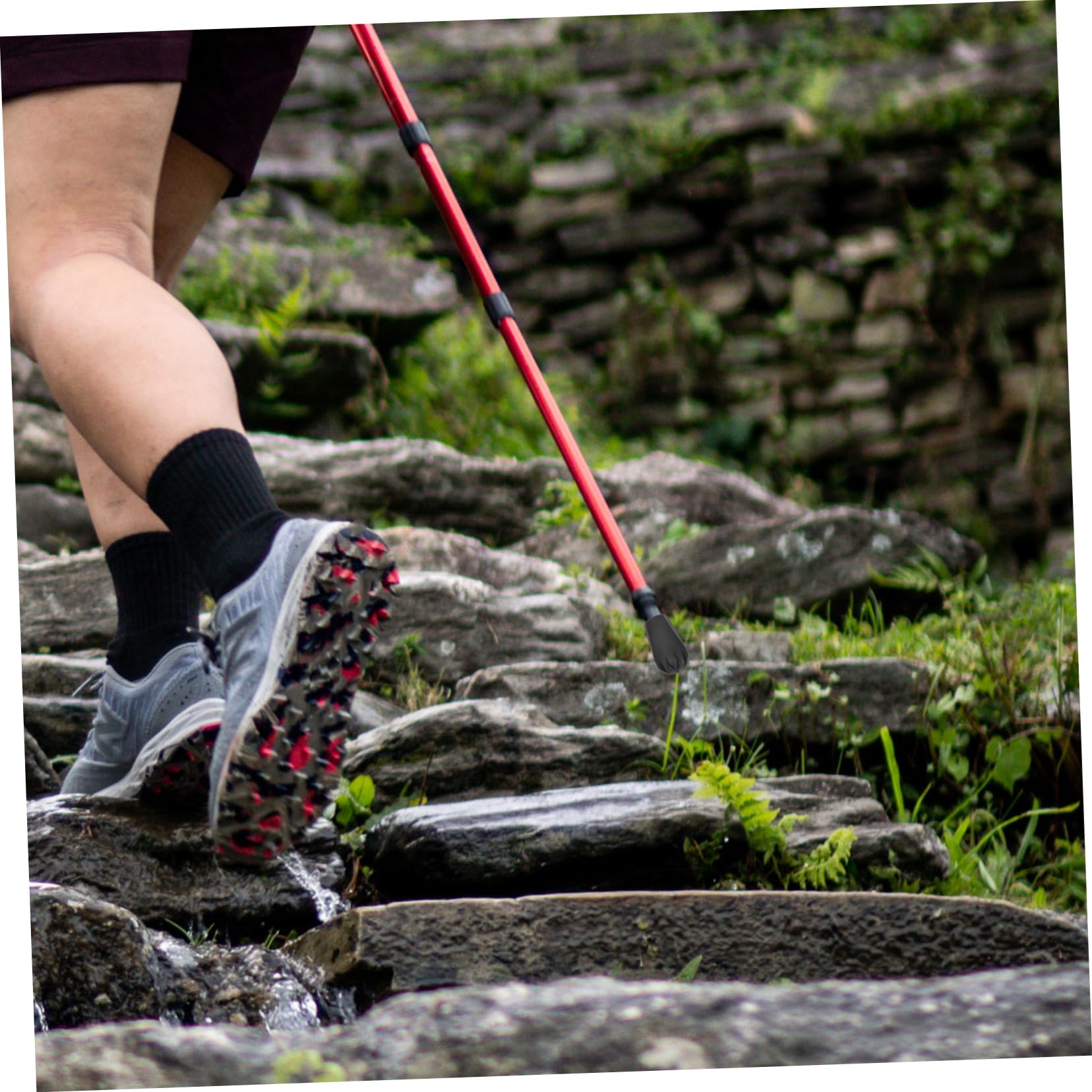 Sosoport Trekkingstockpolster Fußüberzüge Für Trekkingstöcke Wanderstöcke Krückenpolster Zusammenklappbarer Spazierstock Krücken Zubehör Klappbarer Gehstock Gummi Black