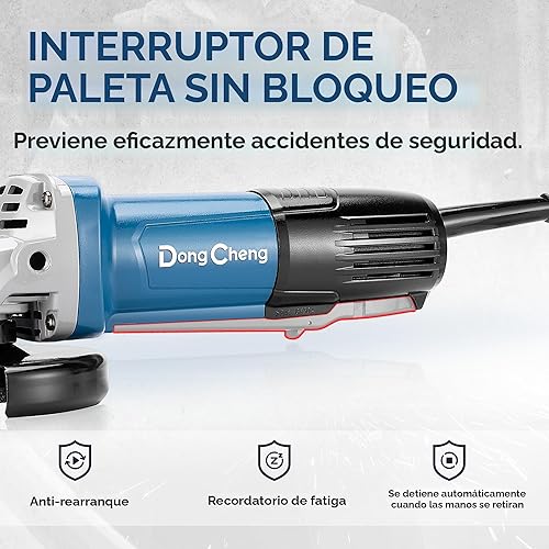 Miniatura 3 de DongCheng - Amoladora angular de 4-1/2 pulgadas, interruptor de paleta de 6.7 amperios, 11800 rpm, herramientas eléctricas con ruedas de corte y