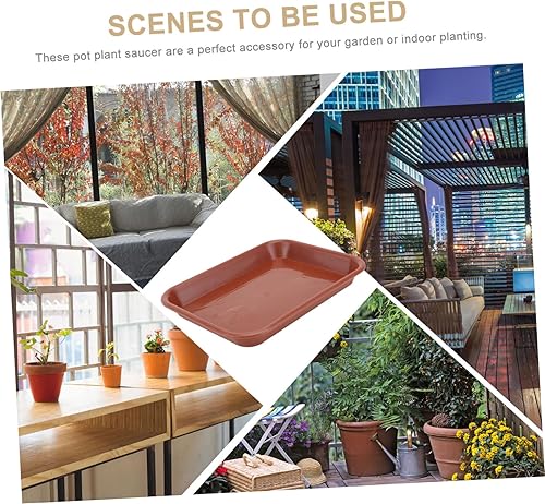 Miniatura 7 de Happyyami 30 Pcs Rectangular Tray Pot Planter Trays Plant Drip Tray Flower Pot Accessory Plant Pot Base Plate Clear Plant Saucer Saucer Garden Pot