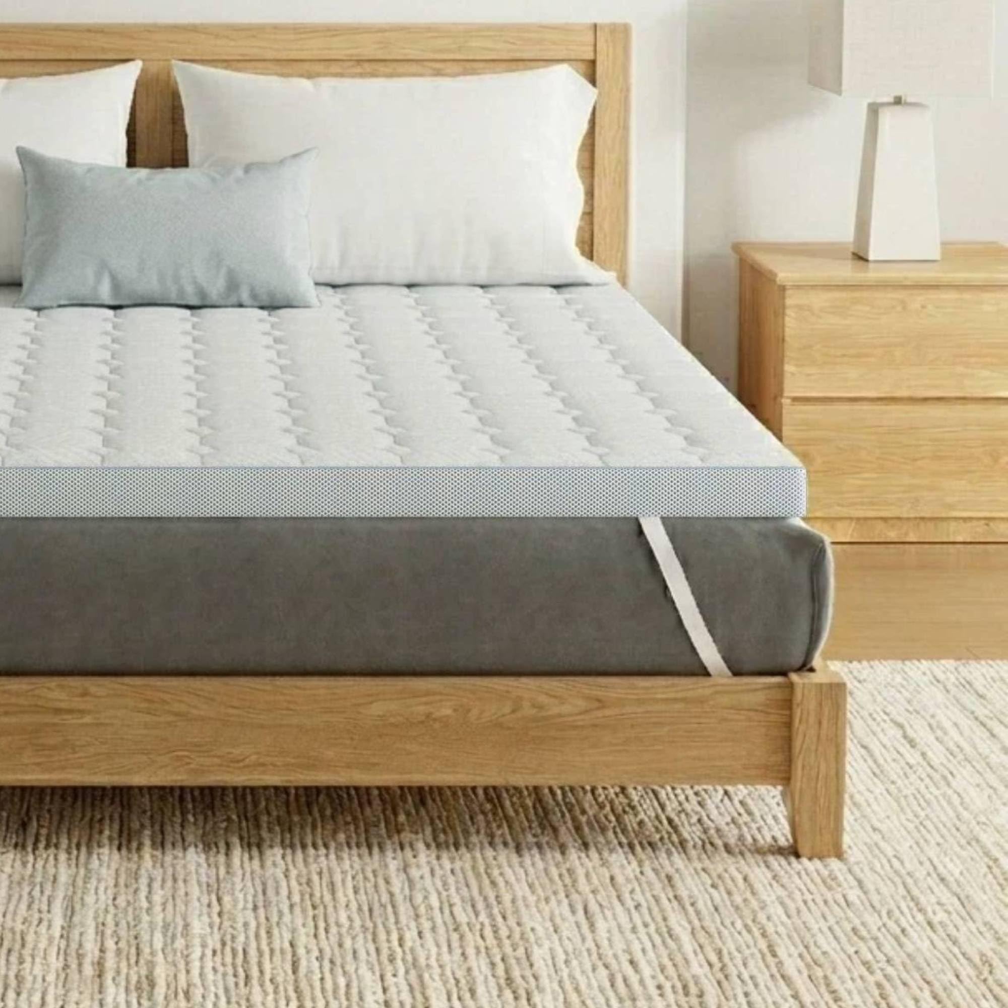 EGOHOME Matratzen Topper 90x200, 7cm Höhe Matratzentopper 90x200cm, Matratzenauflage Zertifiziert & ergonomisch für unbequeme Matratze, Boxspringbett, Gästebett, rutschfest mit Noppen